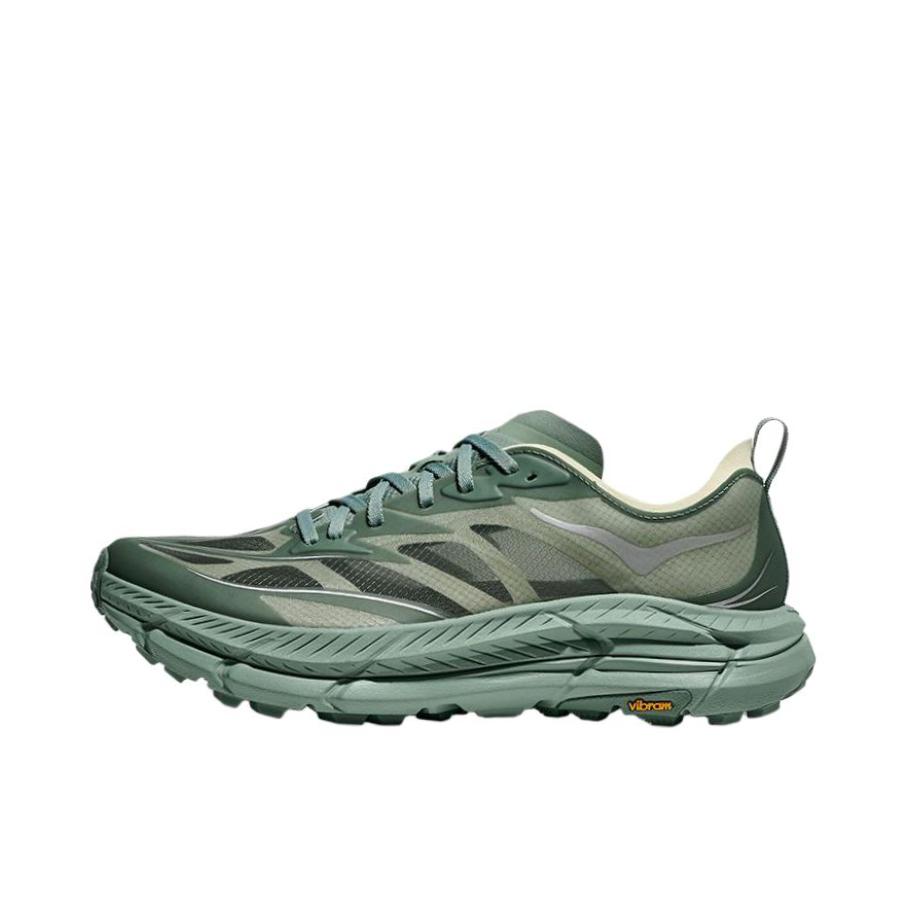 推荐商品：HOKA ONE ONE  Mafate Speed 4  减震回弹 防滑耐磨 舒适轻便 马法特4 网布 透气 织物 越野  跑鞋 深绿色