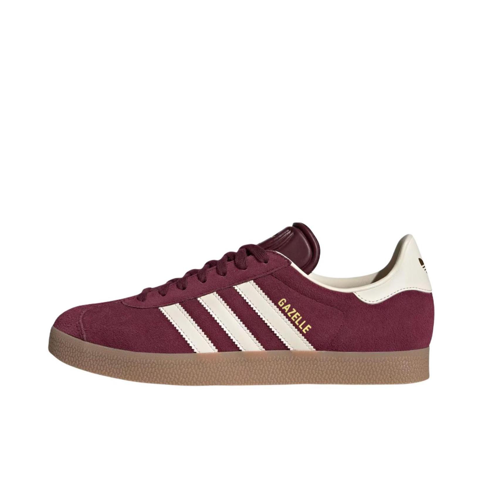 推荐商品：adidas Originals Gazelle T头鞋 德训鞋 板鞋 轻便复古薄底舒适百搭减震耐磨贴合圆头 白色/酒红色