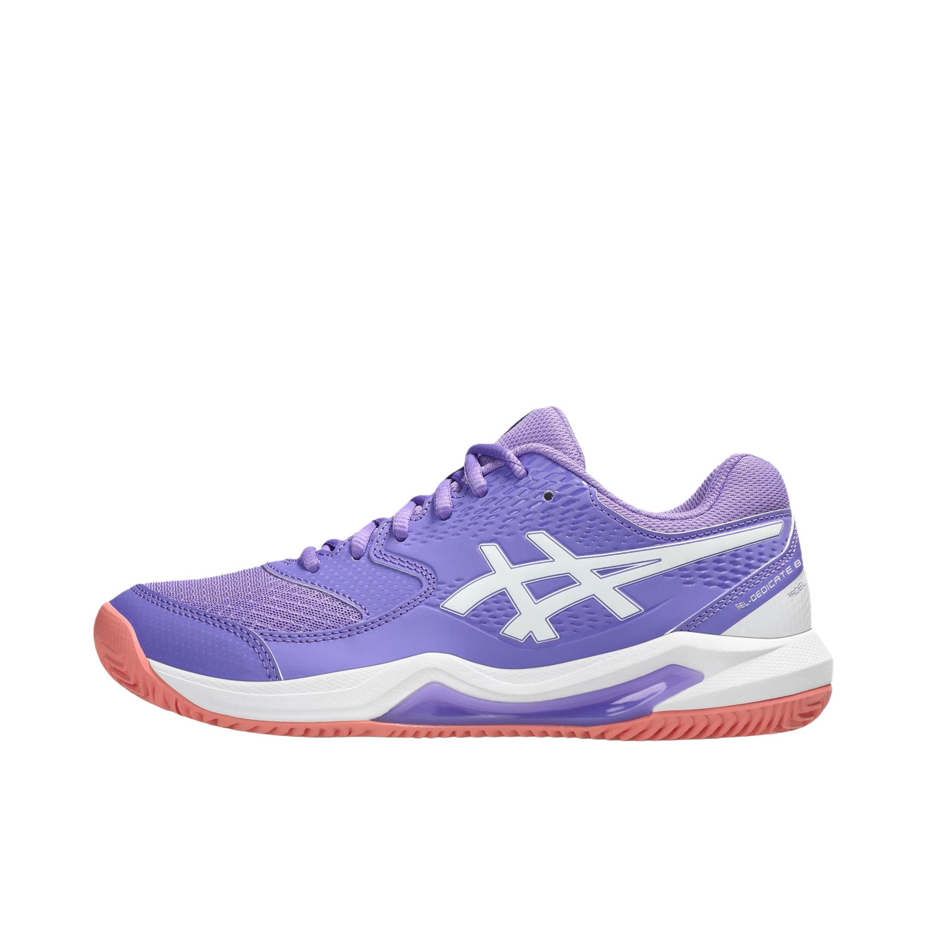 推荐商品：Asics/亚瑟士 Gel-Dedicate 8 合成革 稳定支撑 网面透气 减震耐磨 网球鞋 女款/紫色/白色