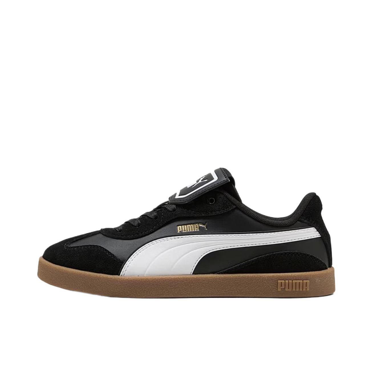 推荐商品：Puma/彪马 CLUB AZURA 德训鞋 板鞋 复古优雅可拆卸T头鞋缓震圆头牛剖层革防滑 黑色/白色
