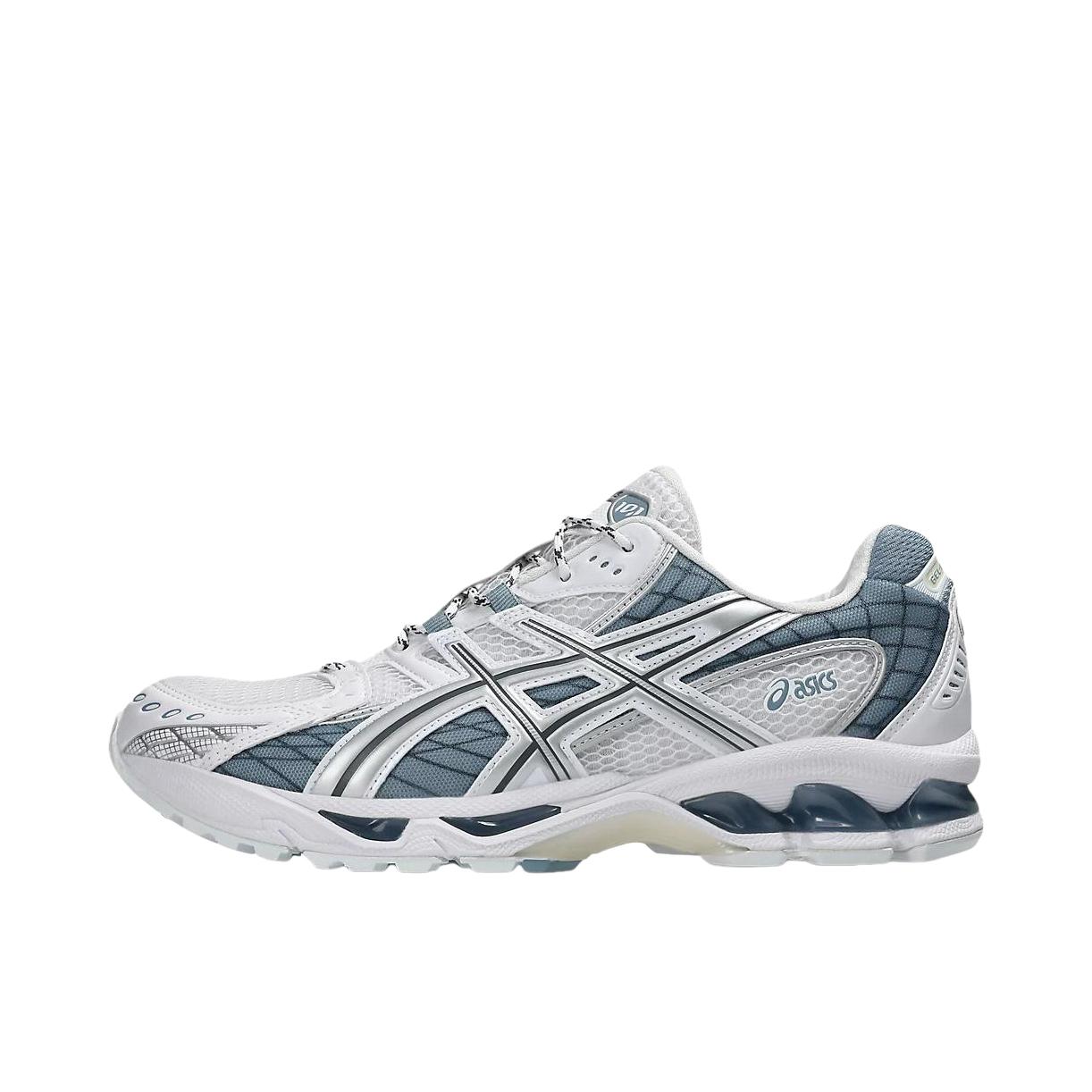 推荐商品：Asics/亚瑟士 GEL-Nimbus 10.1 跑鞋 1复古拼接防滑低帮休闲支撑贴合短跑 奶白色/蓝色