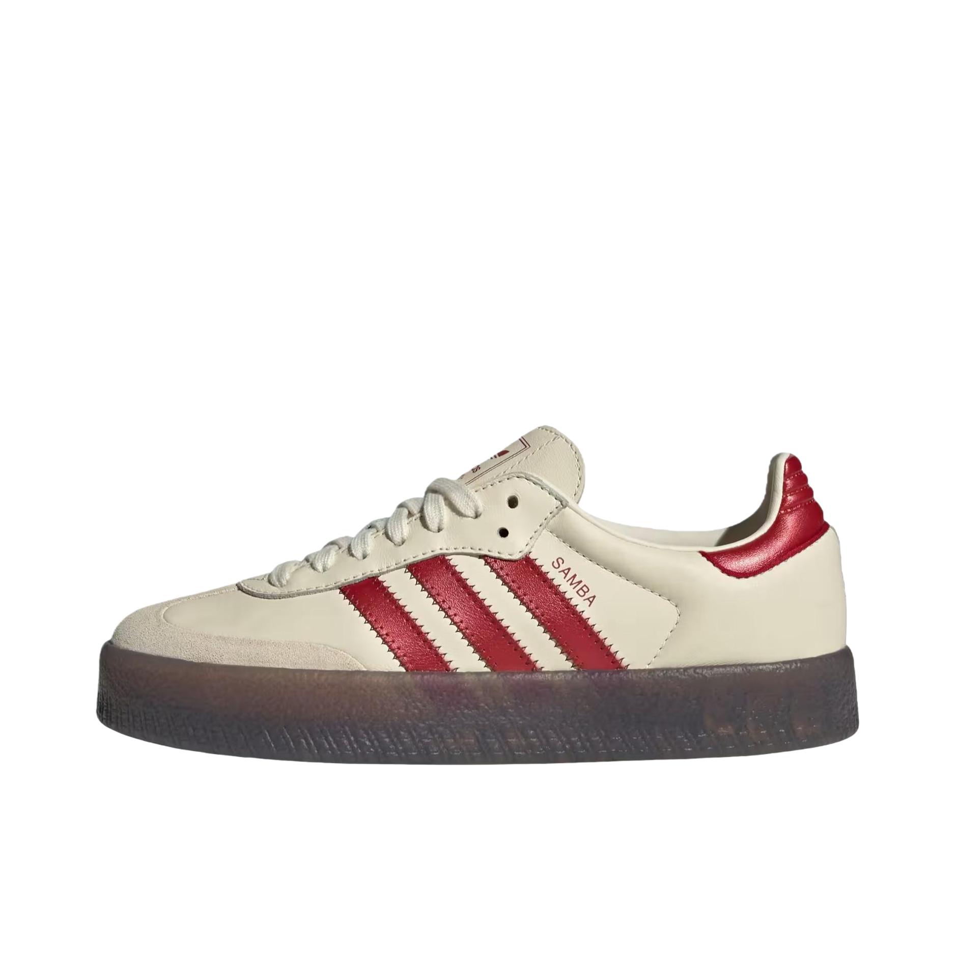 推荐商品：adidas Originals Samba XLG T头鞋 德训鞋 板鞋 复古增高防滑耐磨 女款/红色/白色
