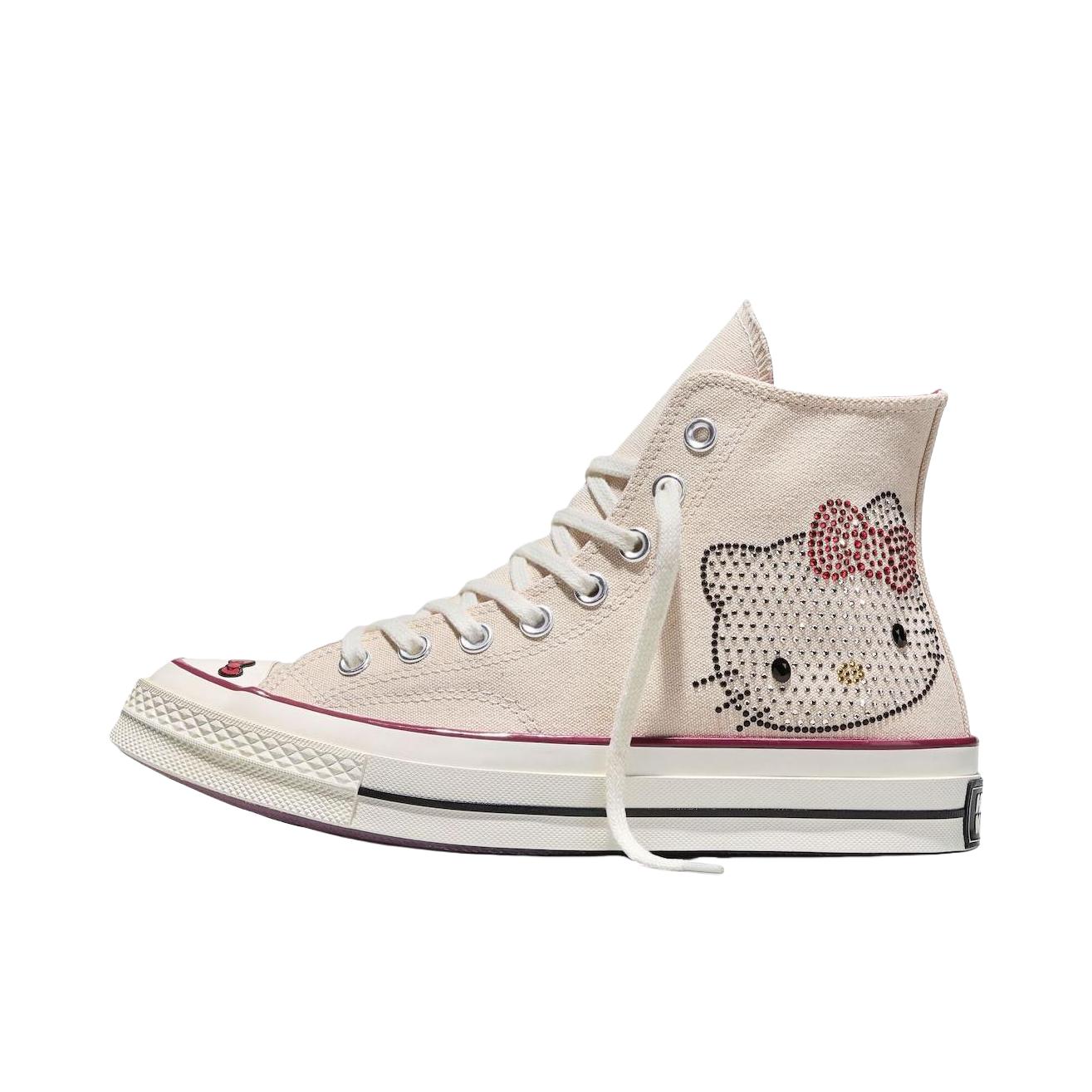 推荐商品：Converse/匡威 1970s 帆布鞋 圆头防滑经典复古轻便时尚拼接百搭 Hello Kitty/凯蒂猫 x Swarovski/施华洛世奇联名/米白色