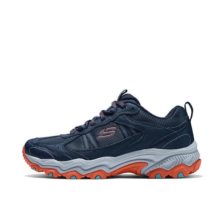 推荐商品：Skechers/斯凯奇  Stamina  云野 缓震 回弹支撑 网布 复古  老爹鞋 徒步鞋 户外鞋 女款/海军蓝色/珊瑚色