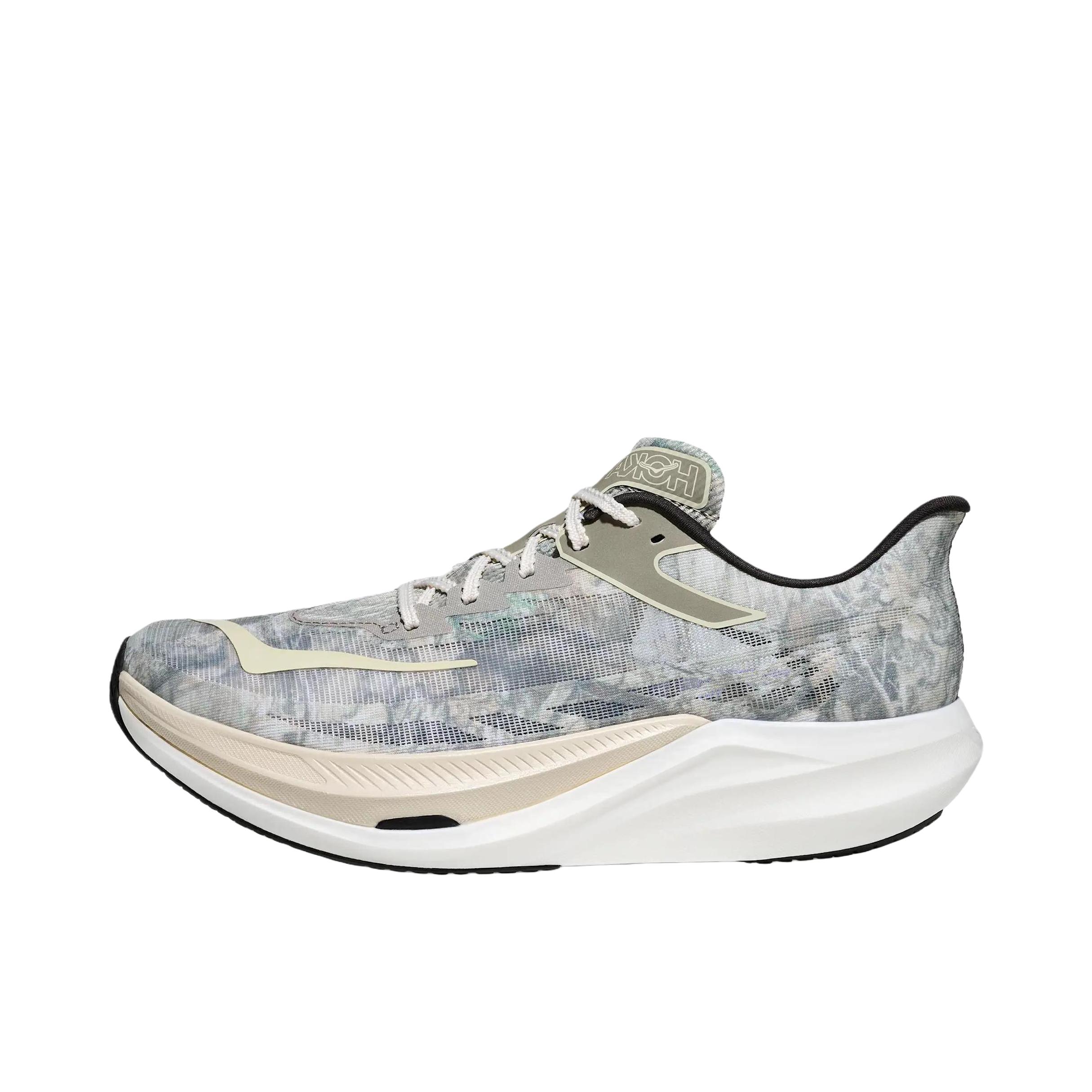 推荐商品：HOKA ONE ONE ROCKET X 3 跑鞋 竞速透气 John Elliott联名/灰色/白色