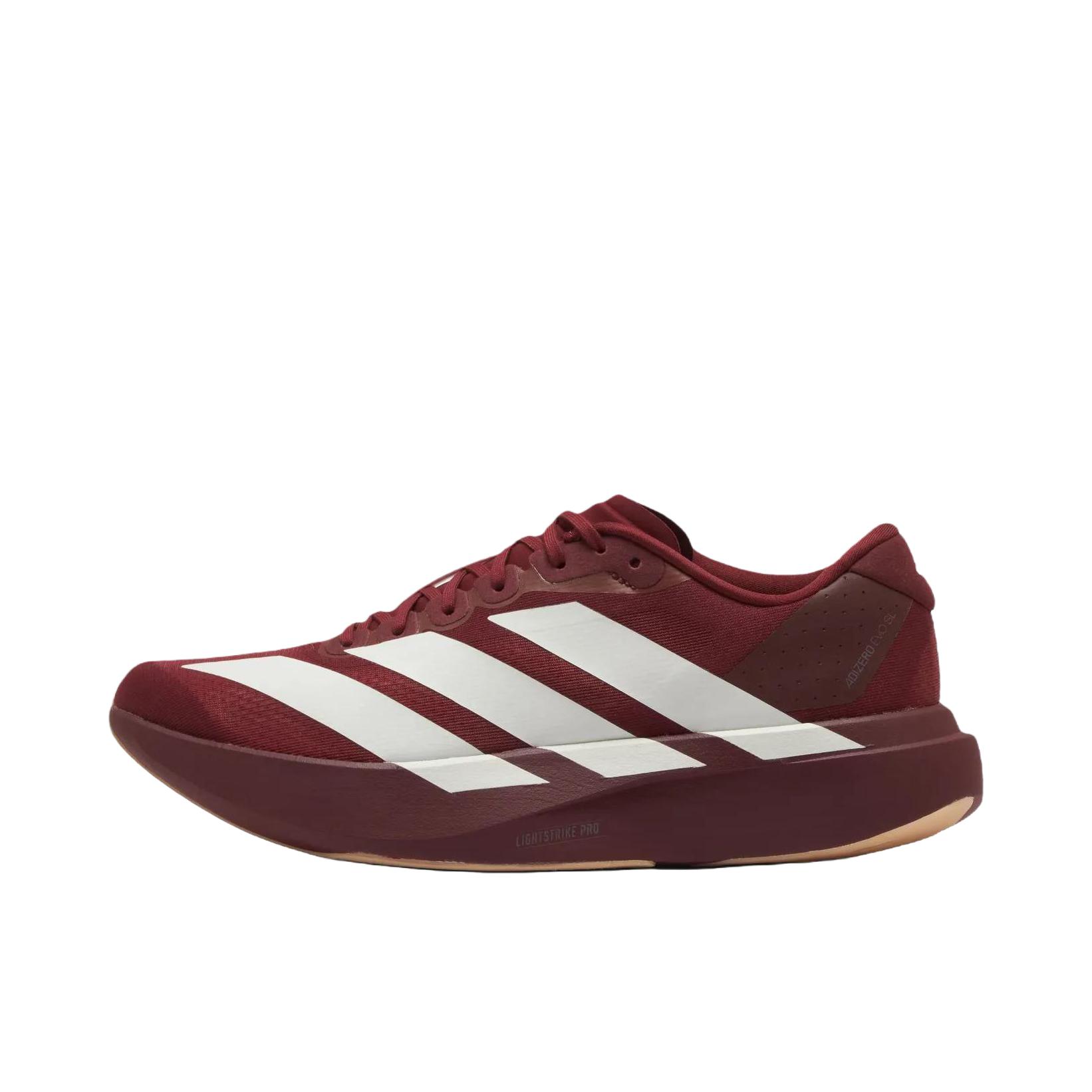 【梅西同款】 adidas Adizero Evo SL 跑鞋 缓震防滑圆头轻便运动马拉松竞速训练 红色/白色