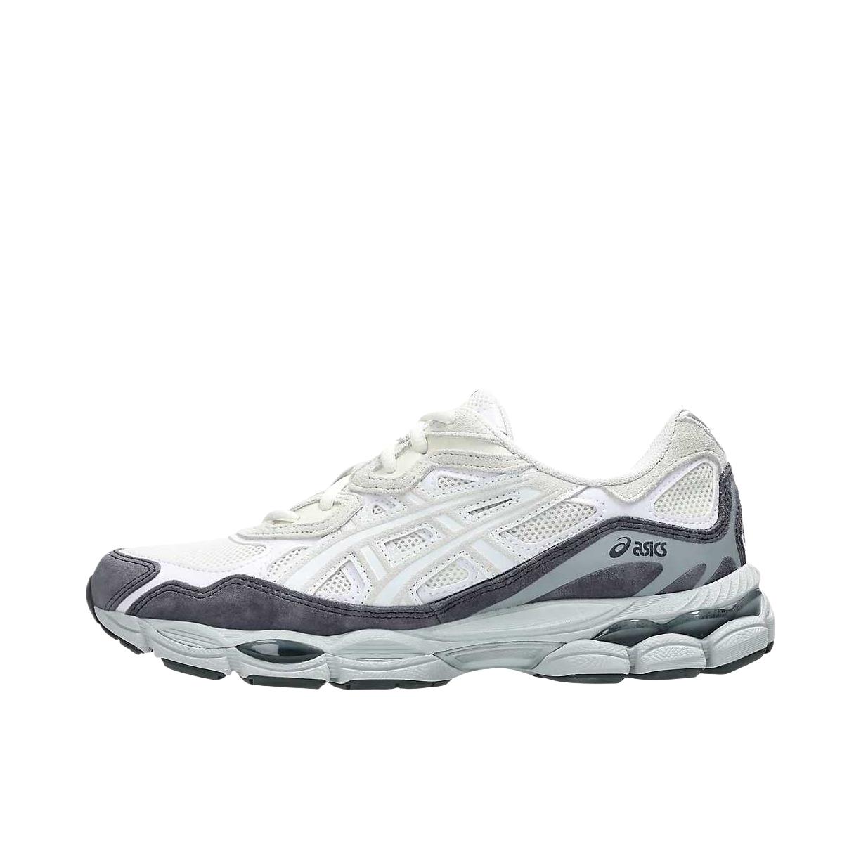 推荐商品：Asics/亚瑟士 Gel-NYC 跑鞋 圆头缓震防滑耐磨机能风复古潮流织物合成革贴合支撑耐穿 乳白色 