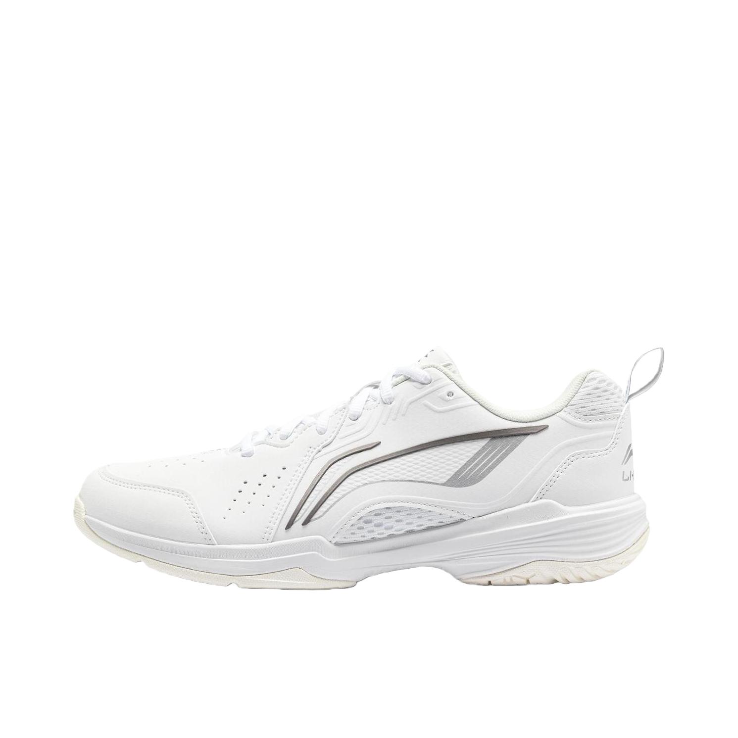 推荐商品：李宁 全能王V2.0 训练鞋 羽毛球鞋 系带飞鹰耐磨防滑 白色/银色