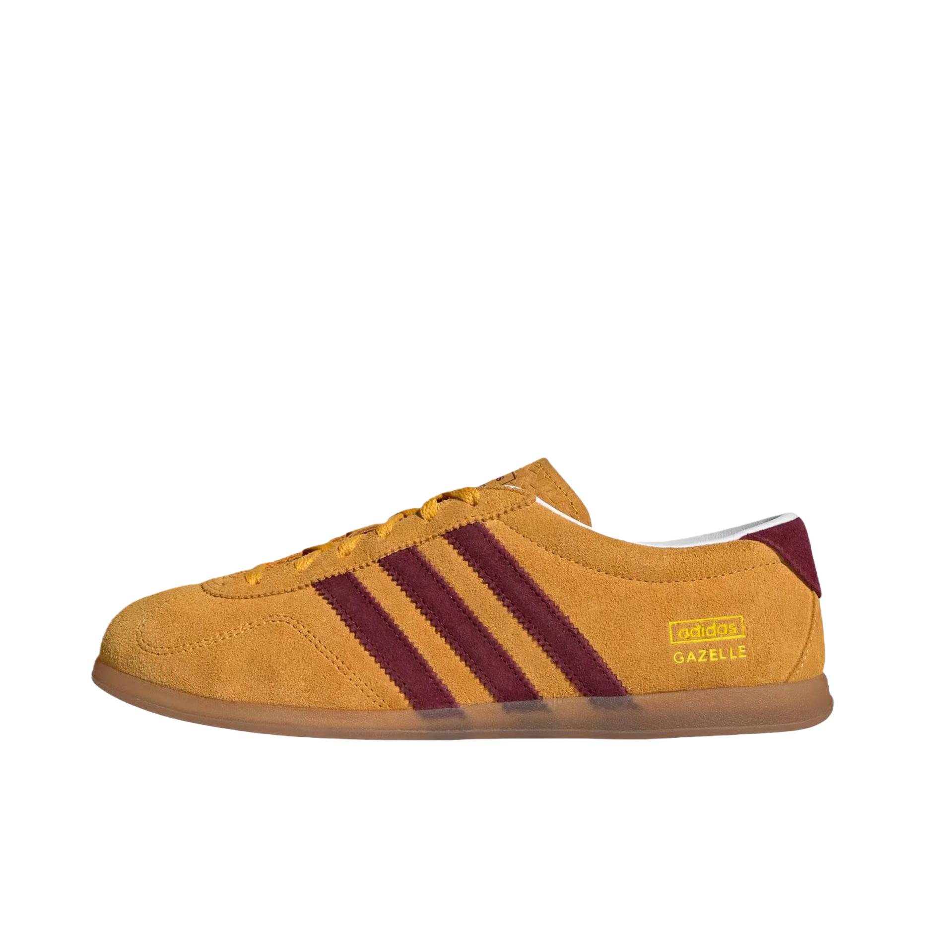 推荐商品：adidas Originals GAZELLE Lo Pro 板鞋 百搭耐磨低帮舒适薄底德训鞋T头鞋复古防滑贴合 女款/黄色/酒红色