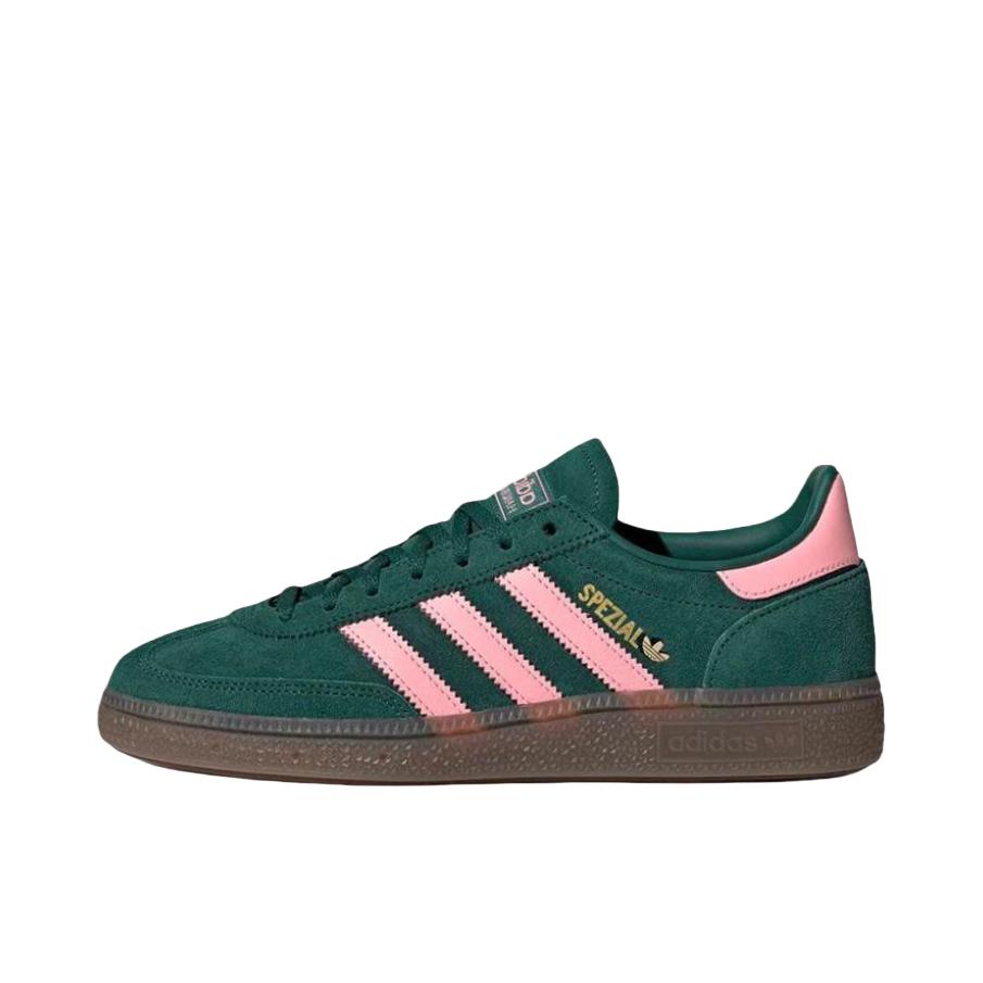 推荐商品：adidas Originals Handball Spezial 薄底鞋 T头鞋 德训鞋 板鞋 简约百搭复古轻便防滑耐磨贴合圆头耐穿 绿色/粉色/金色