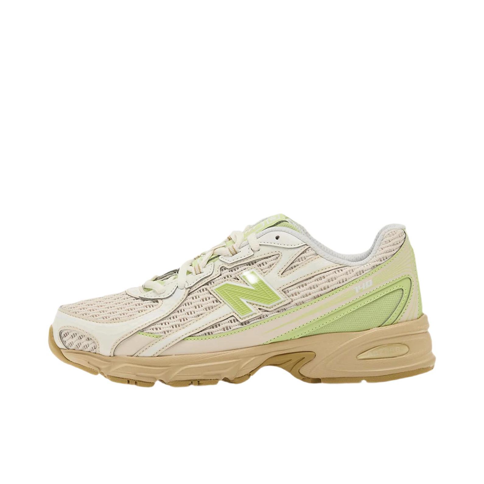 推荐商品：New Balance 740 跑鞋 增高防滑耐磨透气低帮系带拼接圆头千禧风贴合支撑耐穿 D宽/米色/绿色