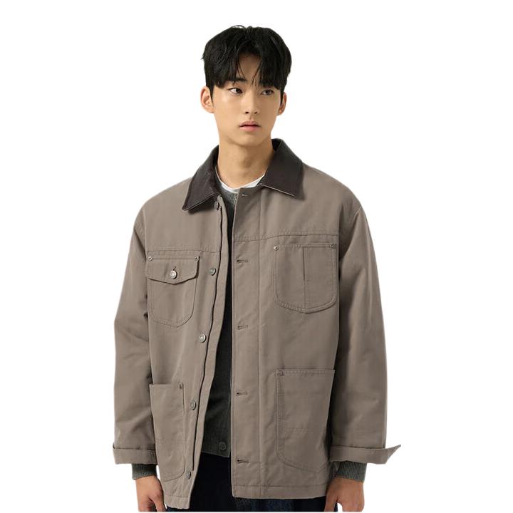 推荐商品：beanpole 翻领长袖商务棉服 BC5938CP5 米