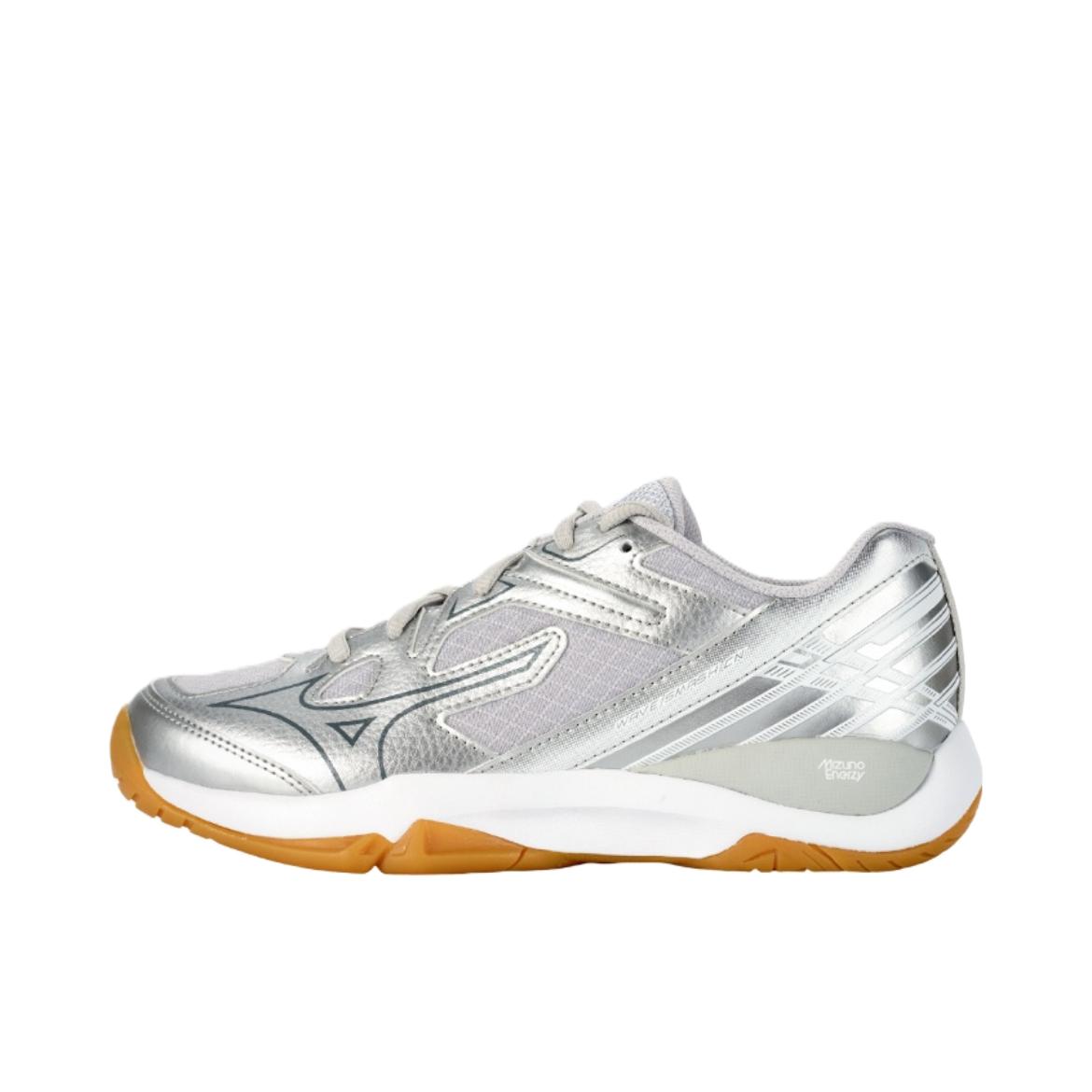 推荐商品：Mizuno/美津浓 WAVE SMASH CN 羽毛球鞋 耐磨透气防滑 白色/银色