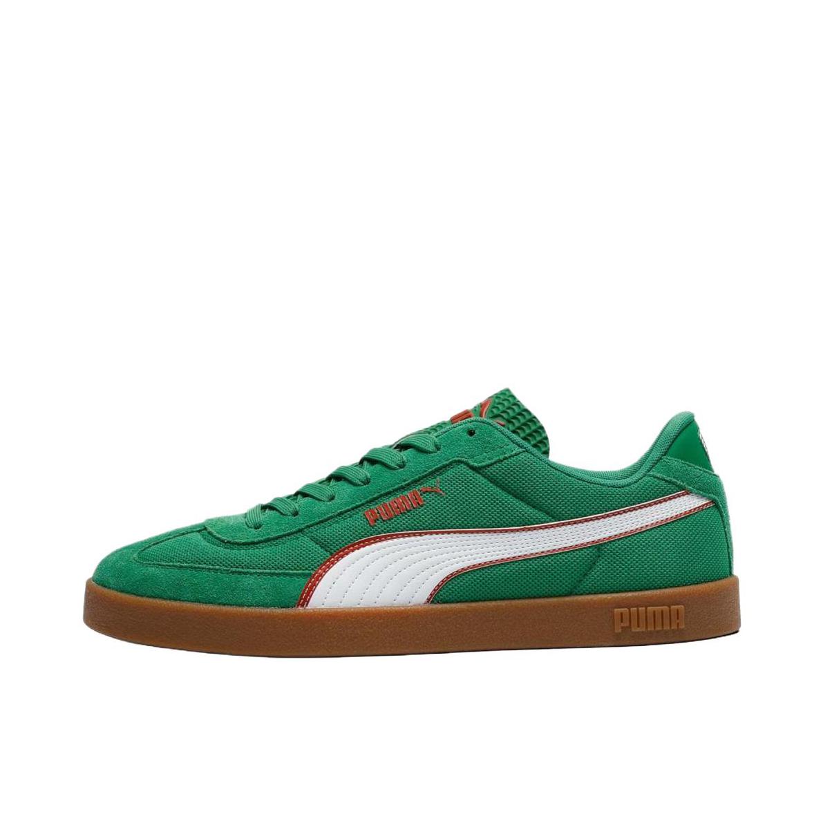 推荐商品：Puma/彪马 Club II Era T头鞋 德训鞋 板鞋 薄底防滑耐磨轻便低帮系带复古百搭支撑圆头贴合 绿色/奶白色