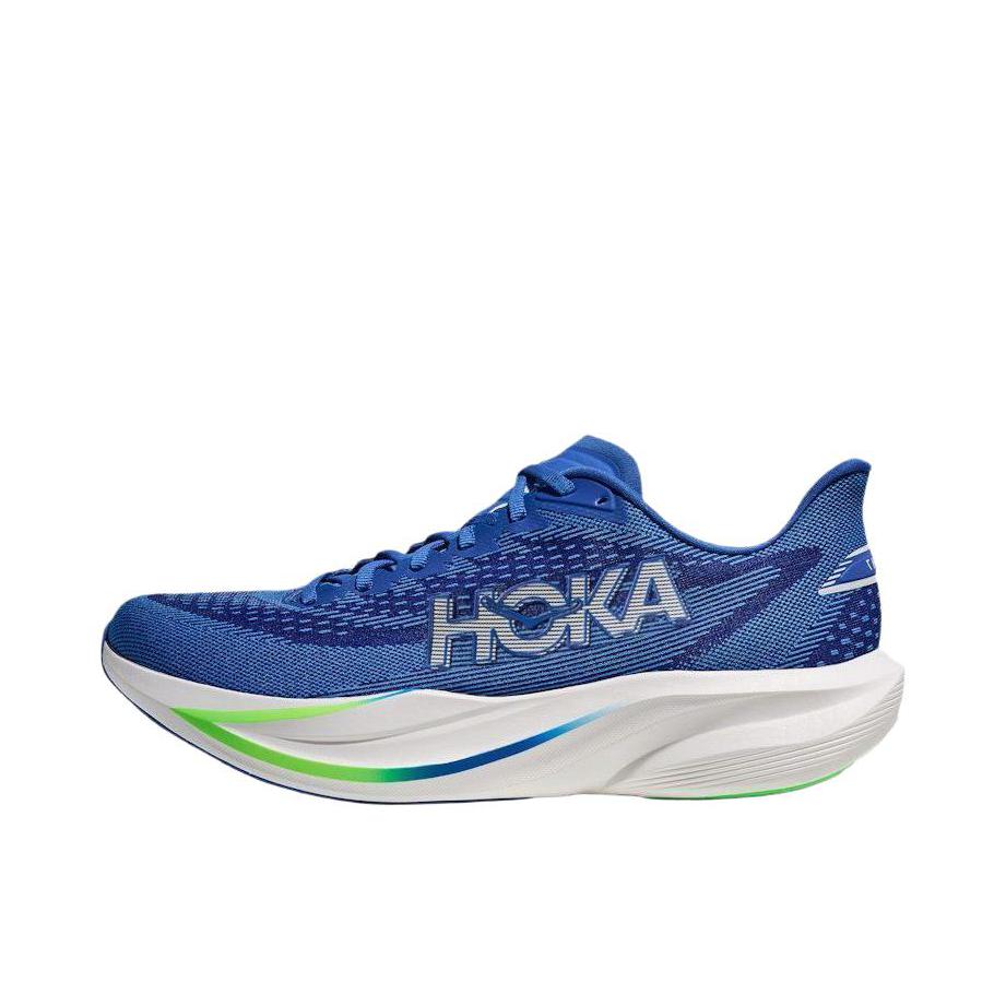 推荐商品：HOKA ONE ONE 马赫 7 MACH 7 跑鞋 竞训轻便回弹缓震 蓝色/绿色