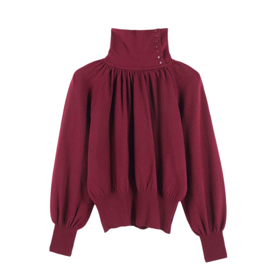 推荐商品：NNASSA/李京京 法式灯笼袖褶皱针织衫 女装 HBZX918441 红