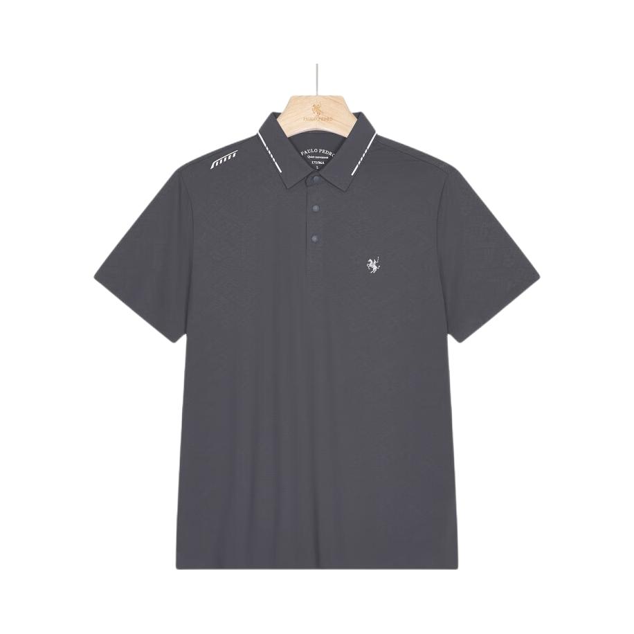 推荐商品：PAULO PEDRO/保罗彼得 商务通勤短袖Polo衫 TOEB65481 深灰