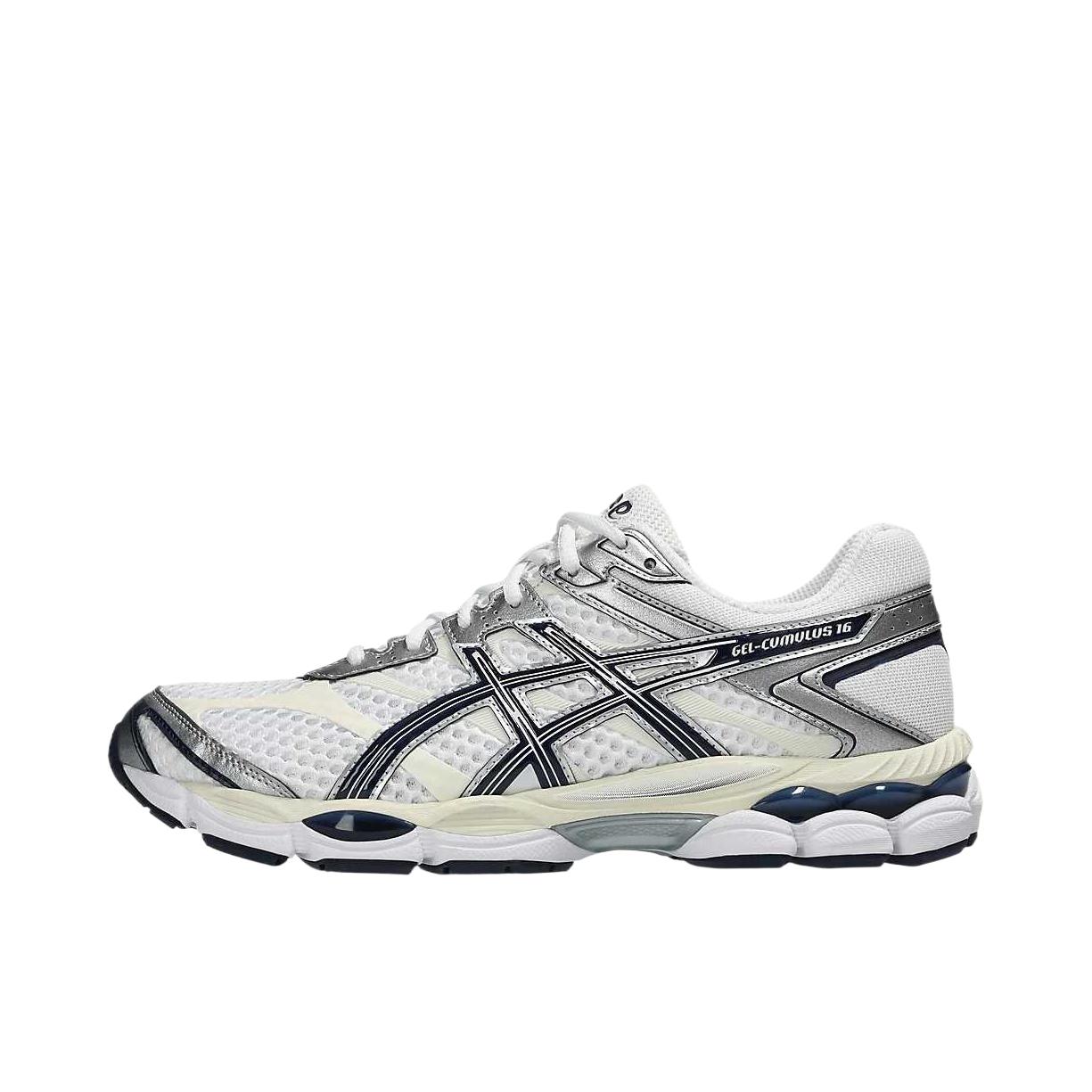 推荐商品：Asics/亚瑟士 Gel-cumulus 16 跑鞋 透气舒适减震耐磨百搭贴合圆头 白色/午夜