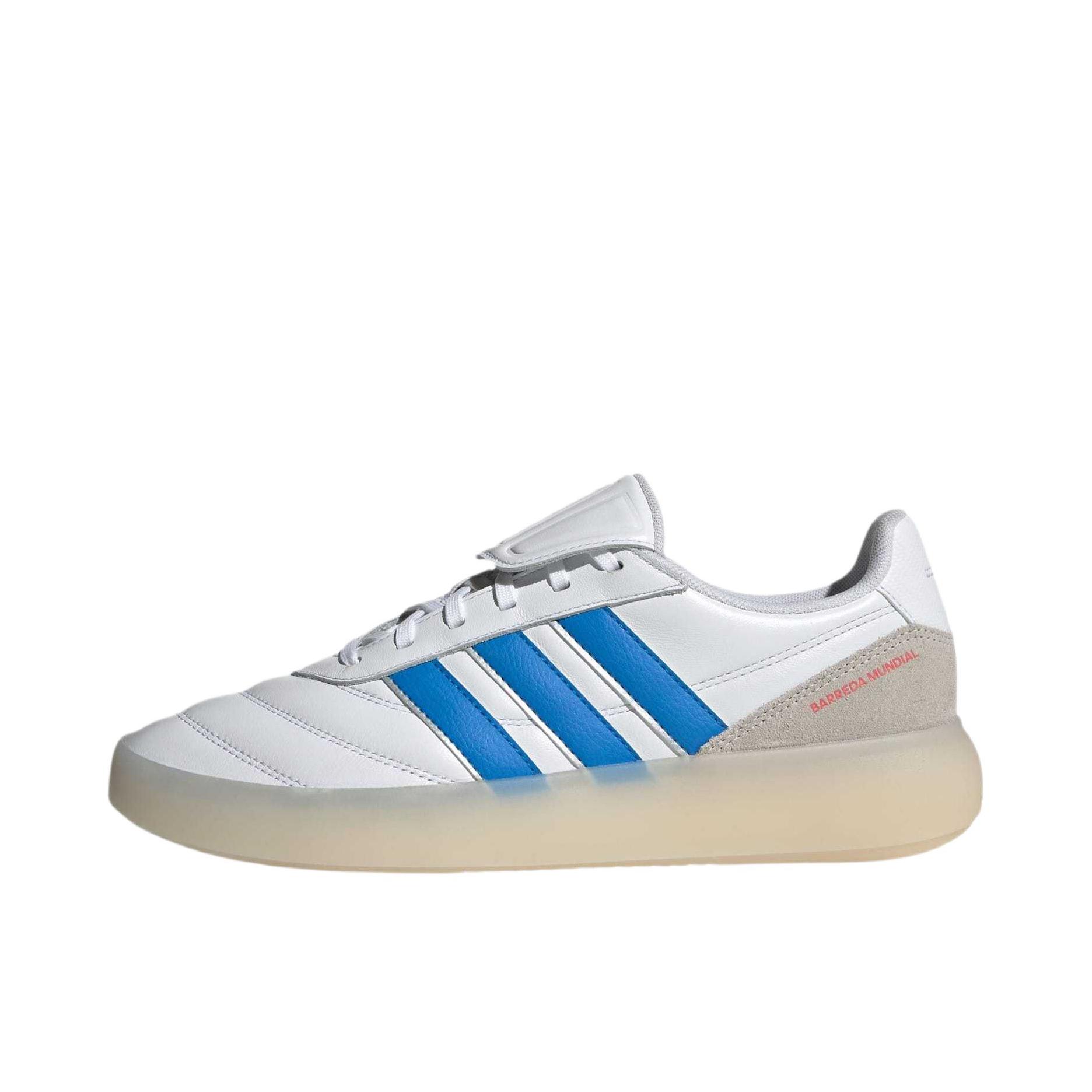 推荐商品：adidas BARREDA MUNDIAL 板鞋 百搭时尚舒适贴合圆头 云白色/亮光蓝/核心白