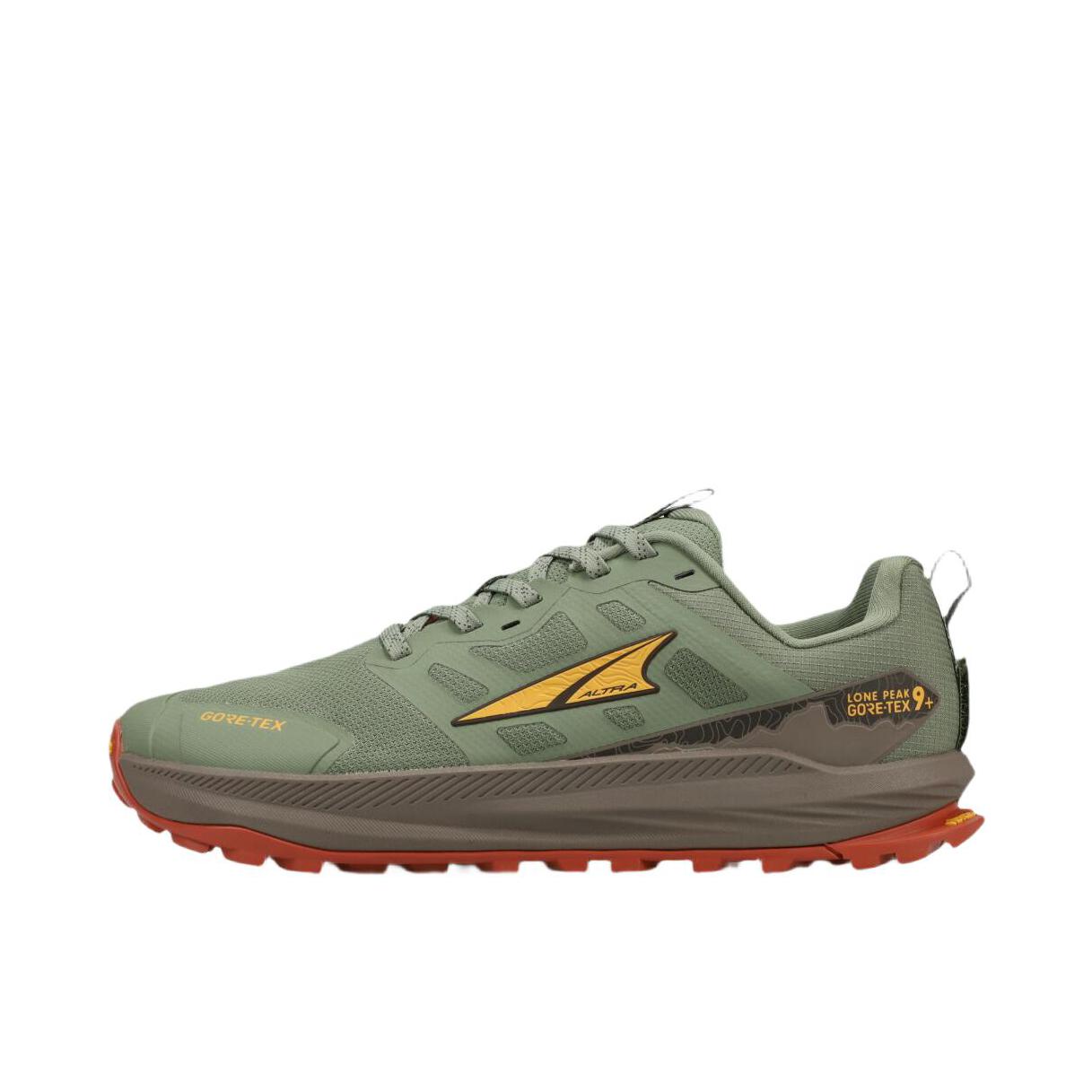 推荐商品：Altra Lone Peak 9 跑鞋 徒步鞋 百搭防滑耐磨低帮越野缓震轻便 橄榄绿/黄色