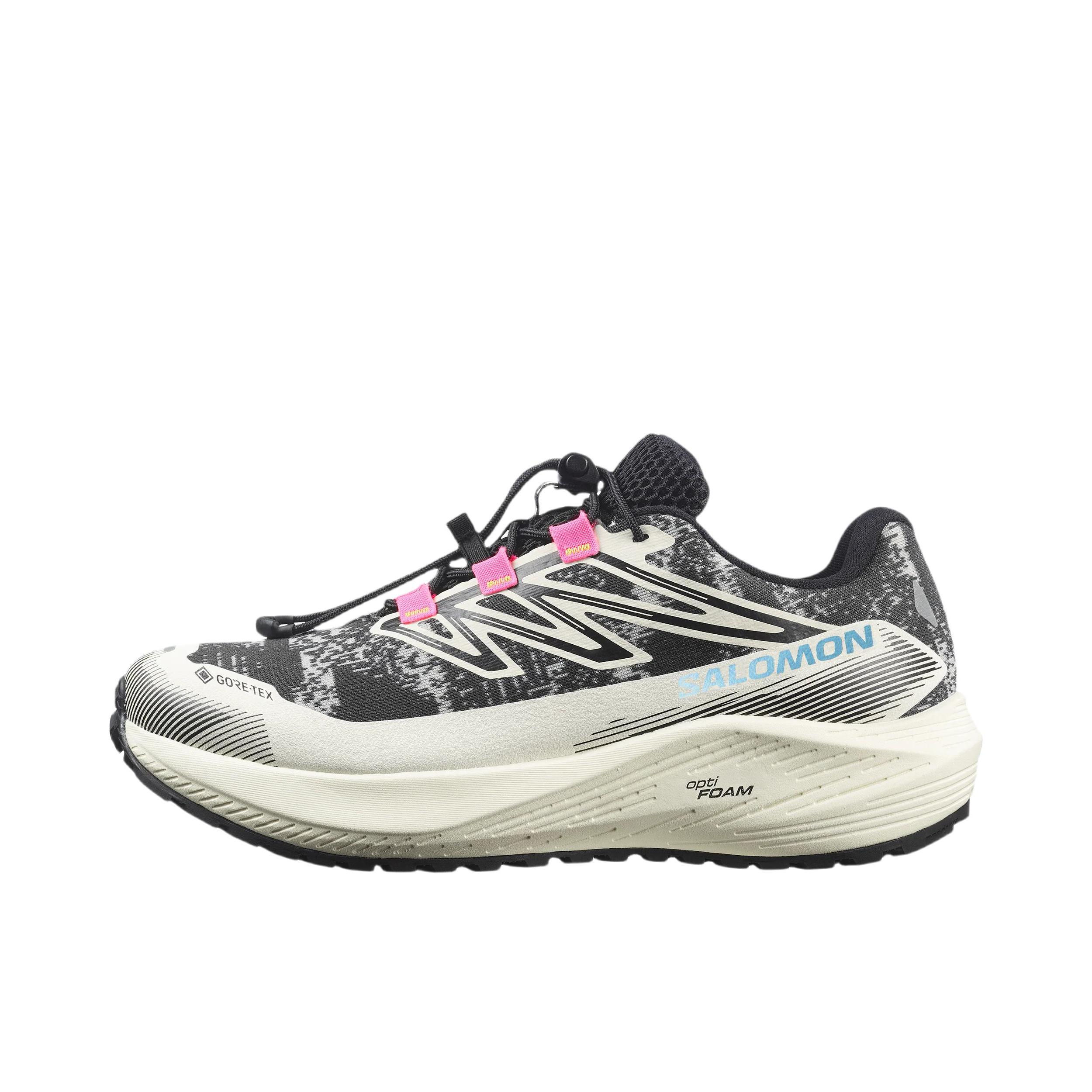 推荐商品：Salomon/萨洛蒙 Gore-Tex AERO FLOW GRVL 跑鞋 稳定织物减震 女款/香草冰/黑色/粉色/红色