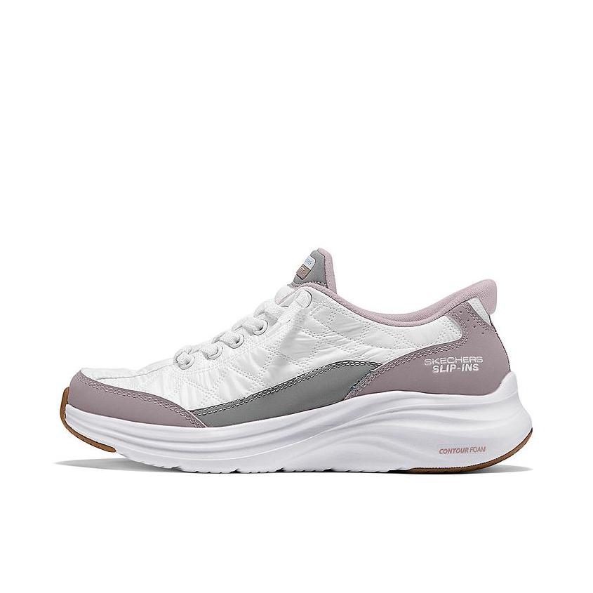 推荐商品：Skechers/斯凯奇 Slip ins 圆头 舒适支撑 防滑耐磨 缓震 复古百搭 一脚蹬 运动休闲鞋 女款/白色/灰色/浅棕色