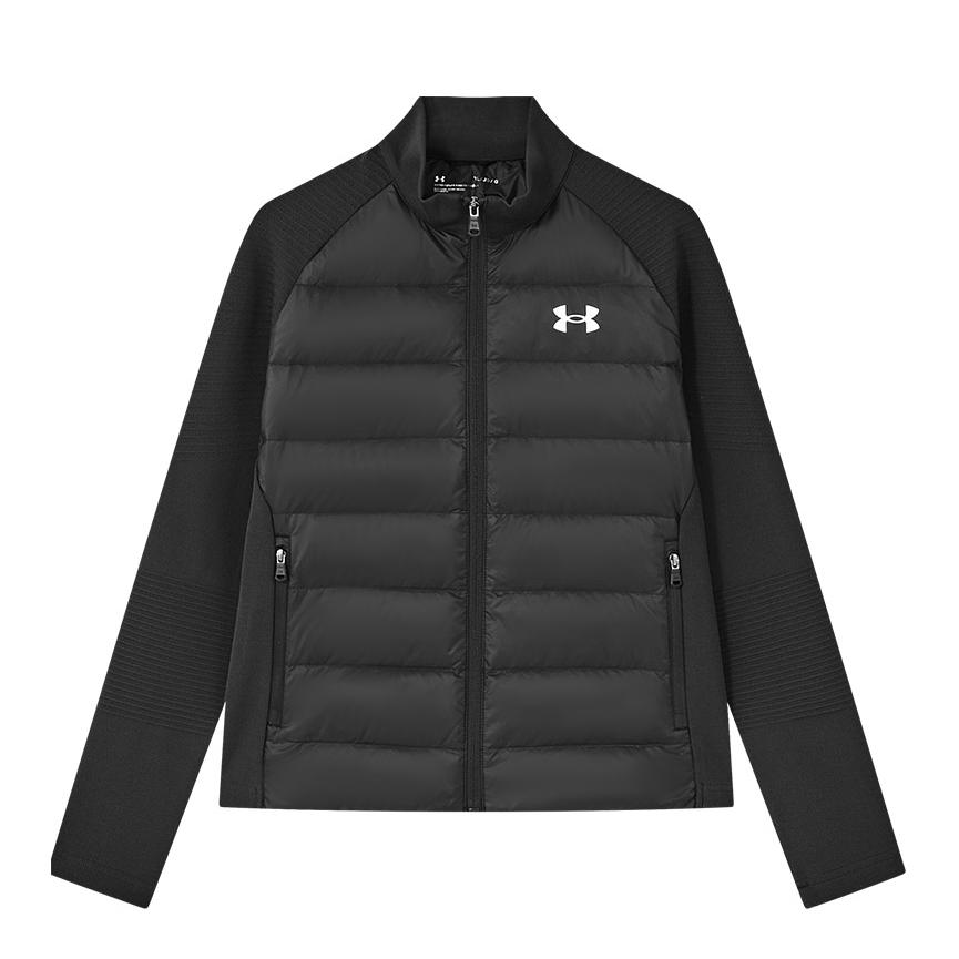 推荐商品：Under Armour/安德玛童装 保暖收腰柔软长袖短款羽绒服 中大童 254306822 黑