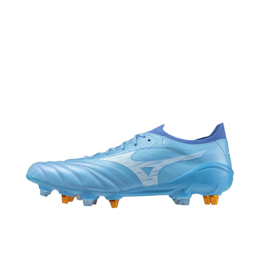 推荐商品：Mizuno/美津浓 Morelia Neo 4 Japan AG 舒适轻便 减震防滑 人草 短钉 足球鞋 天蓝色