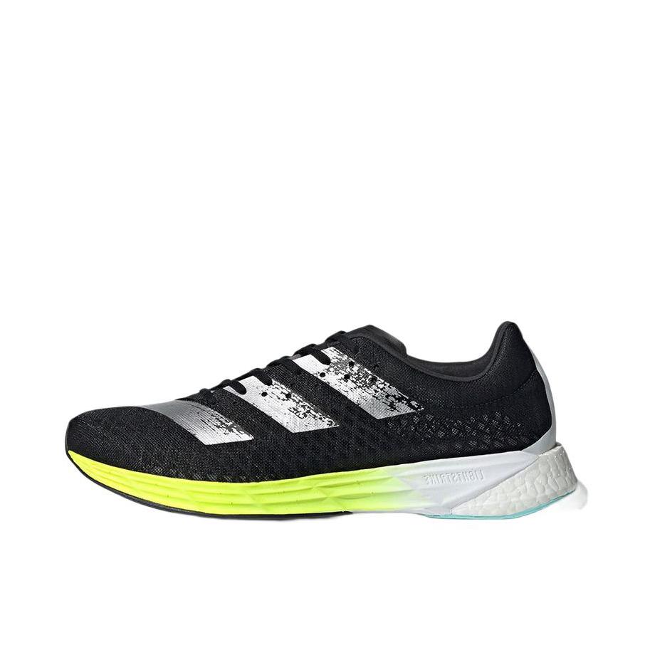 推荐商品：adidas adizero Pro 跑鞋 织物防滑耐磨网布透气马拉松碳板轻便减震 黑银绿