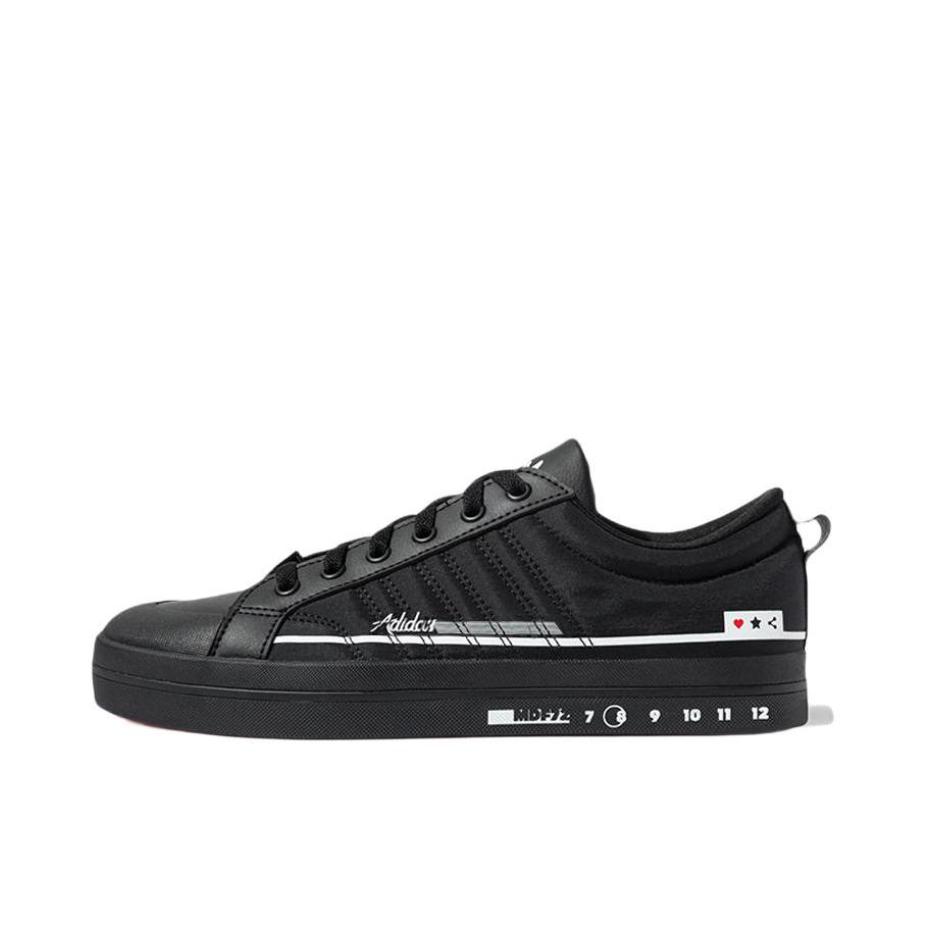 推荐商品：adidas neo Bravad 板鞋 耐磨复古休闲运动舒适透气防滑轻便 黑色/白色/绿色