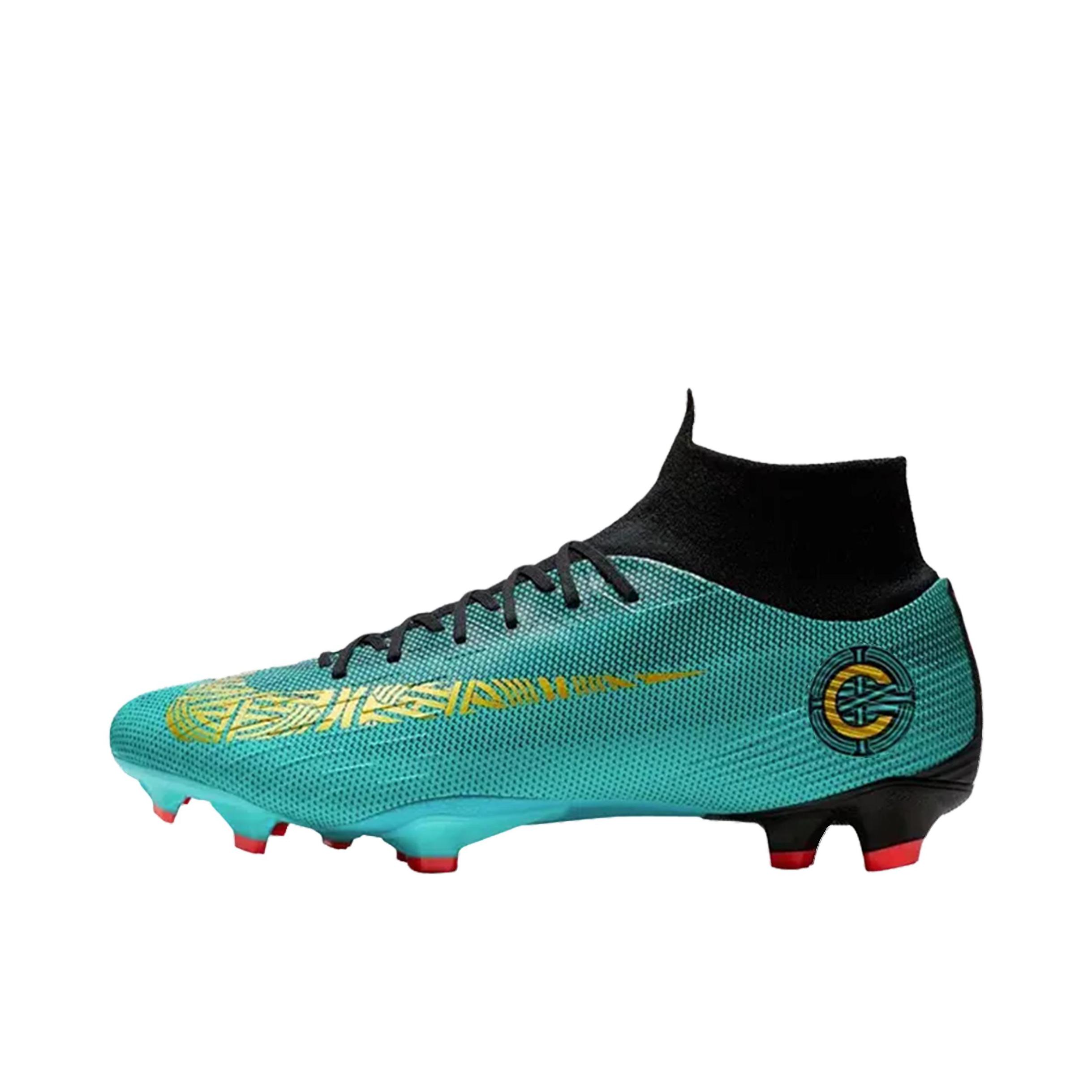 推荐商品：Nike Nike Mercurial Superfly 6 Elite FG 足球鞋 顶级胶质长钉硬草地天然草地圆头减震防滑耐磨 青色 
