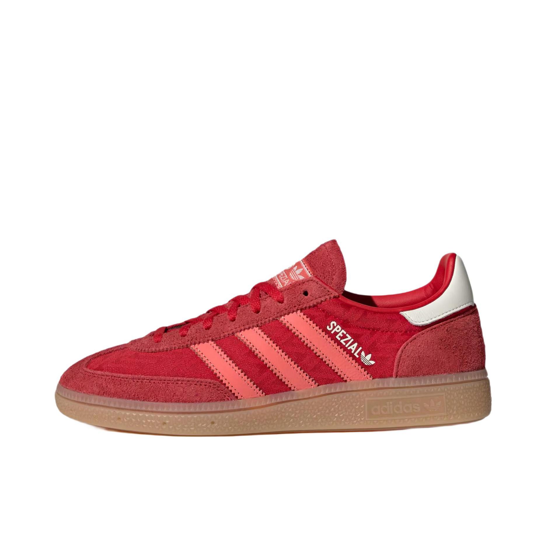 推荐商品：adidas Originals Handball Spezial 薄底鞋 T头鞋 德训鞋 板鞋 简约百搭复古轻便防滑耐磨贴合圆头耐穿 红色/白色/粉色