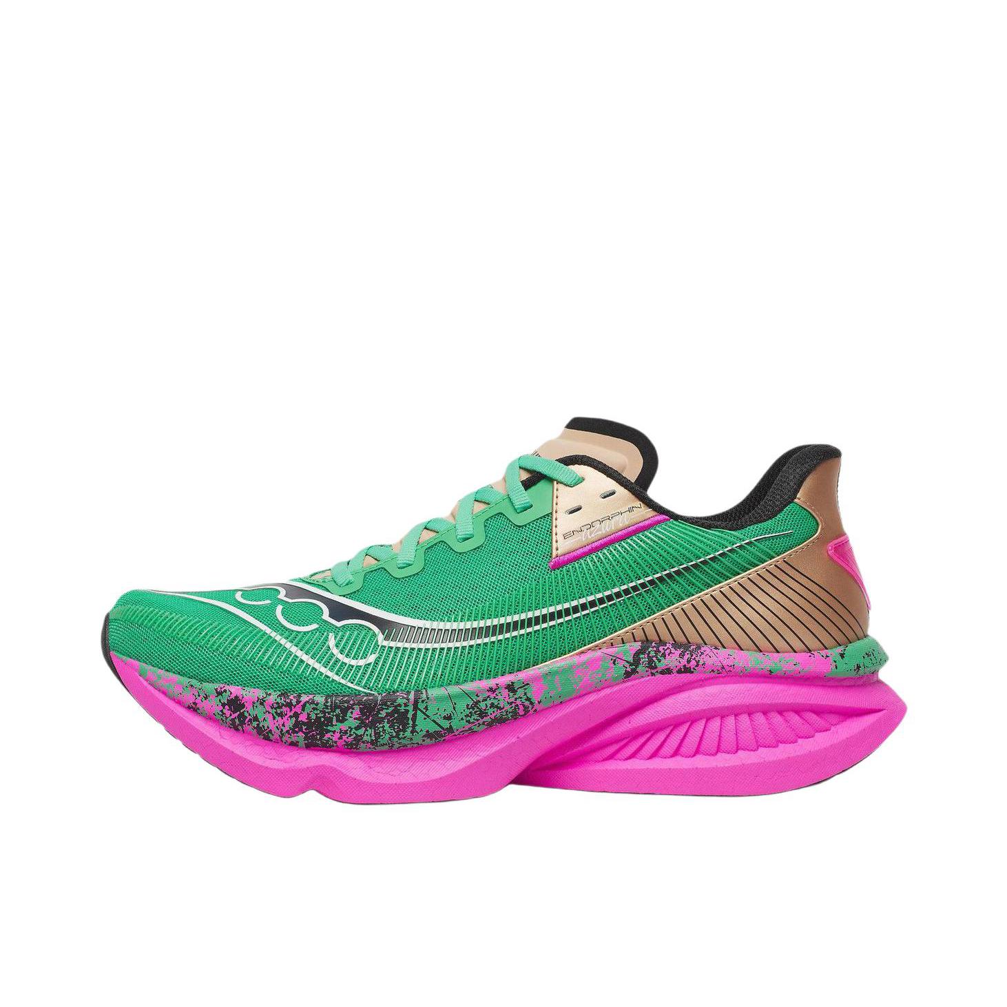 推荐商品：Saucony/索康尼 Endorphin Azura 跑鞋 柔软休闲轻便舒适回弹贴合训练 绿色/红色