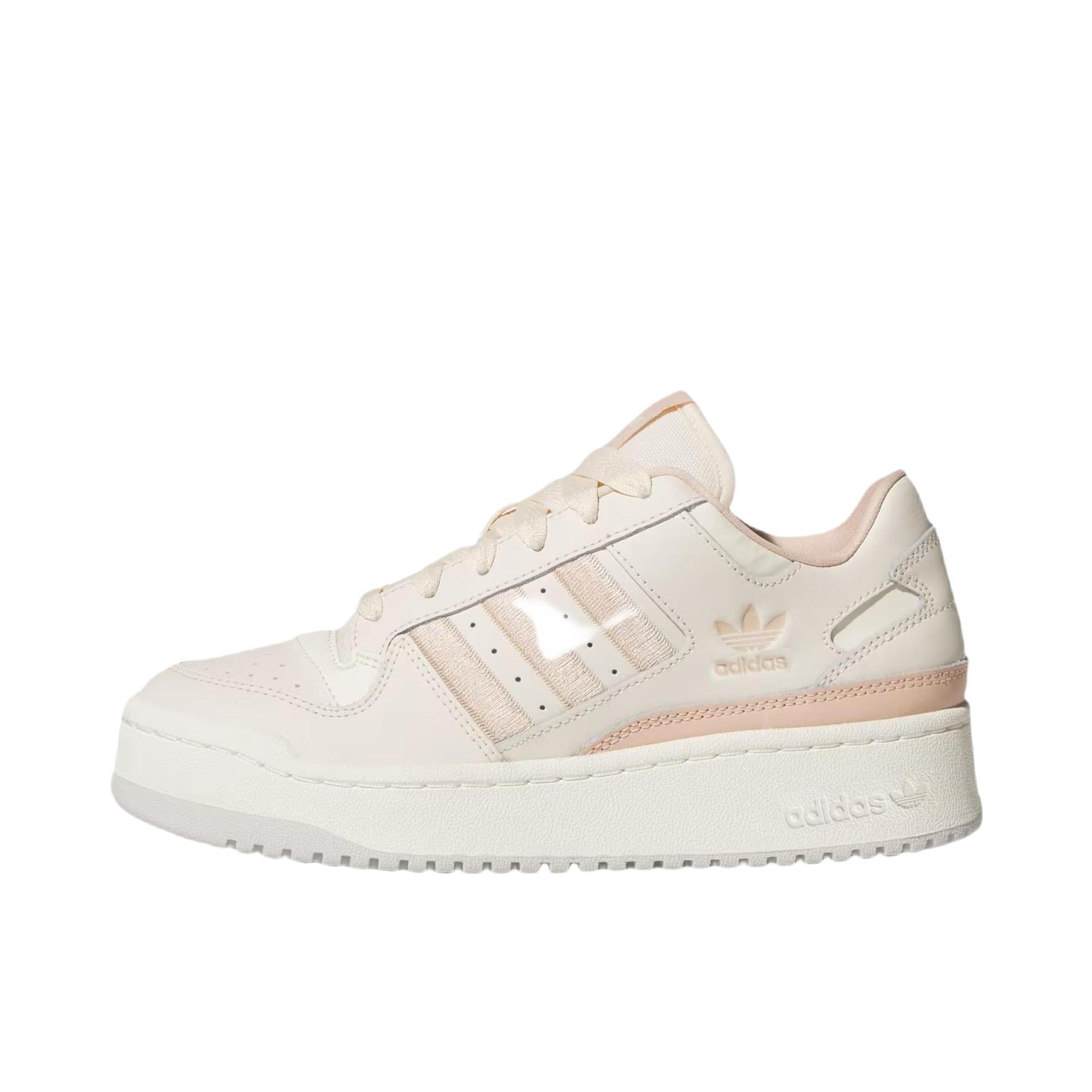 推荐商品：adidas Originals Forum 板鞋 轻便复古防滑时尚魔术贴篮球风薄底包裹性 女款/米色/奶白色