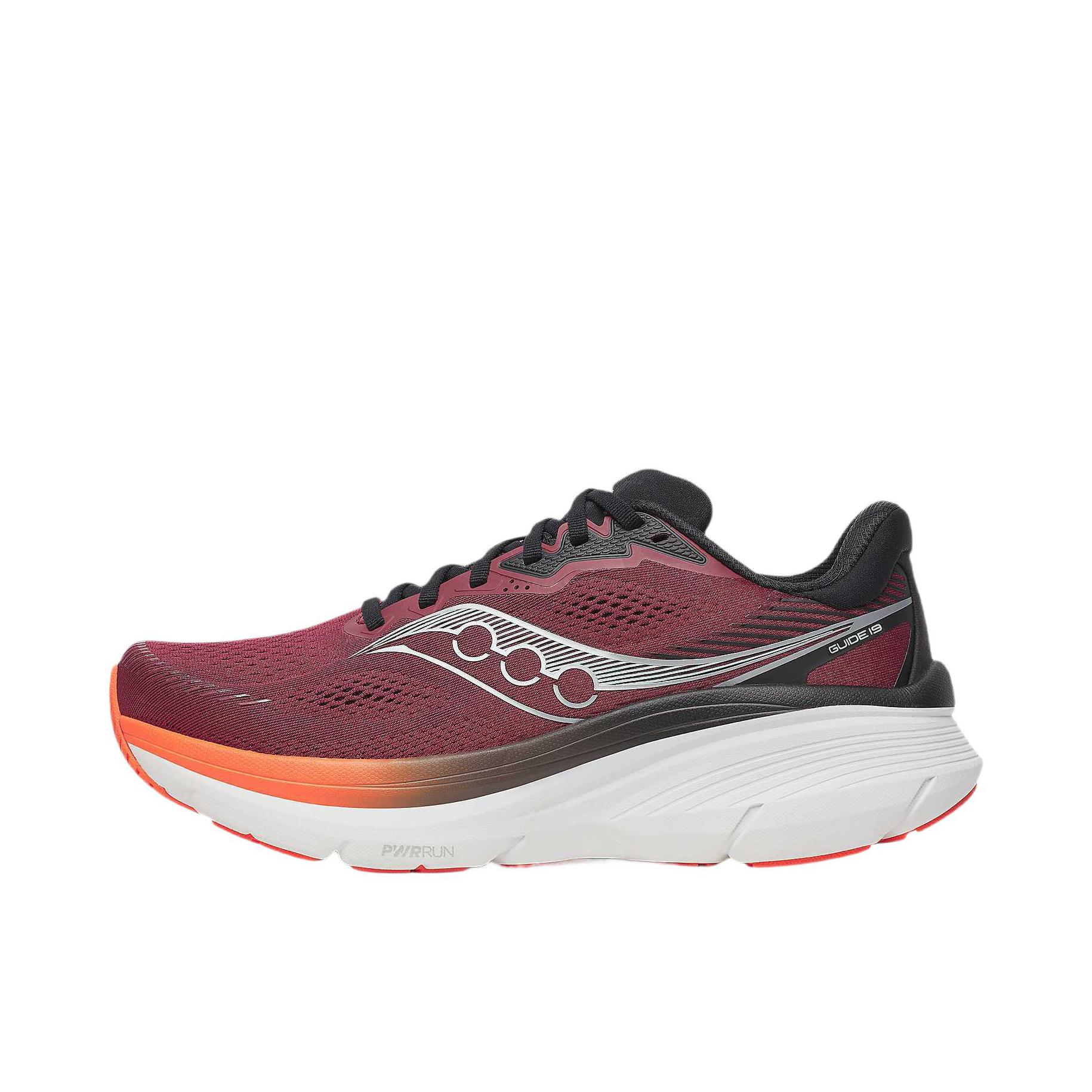 推荐商品：Saucony/索康尼 GUIDE 向导19 跑鞋 慢跑训练稳定缓震轻便 深红色/火焰色