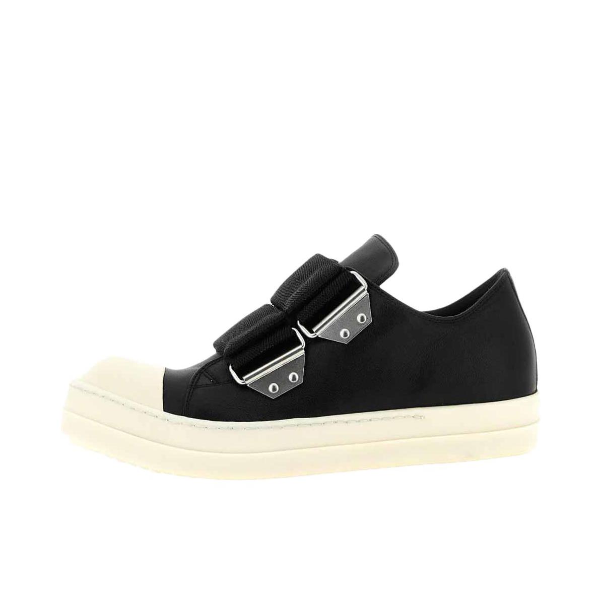 推荐商品：Rick Owens 板鞋 牛皮圆头魔术贴低帮 RU01F2896LCO-911 黑色