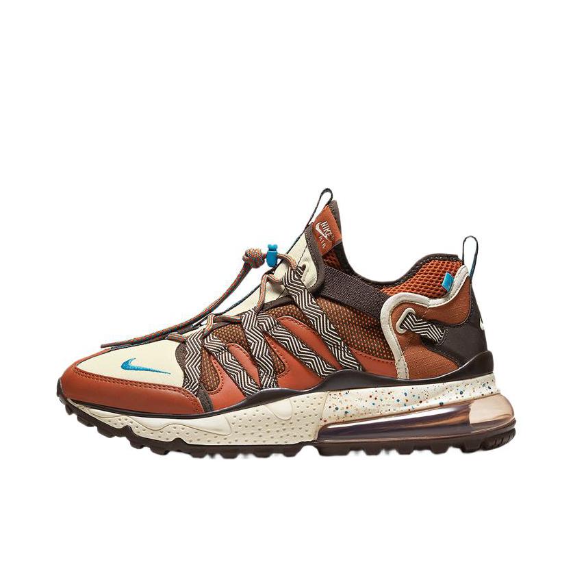 推荐商品：Nike Air Max 270 Bowfin 跑鞋 防滑耐磨轻便透气舒适减震低帮复古潮流织物 Brown Teal 棕褐蓝