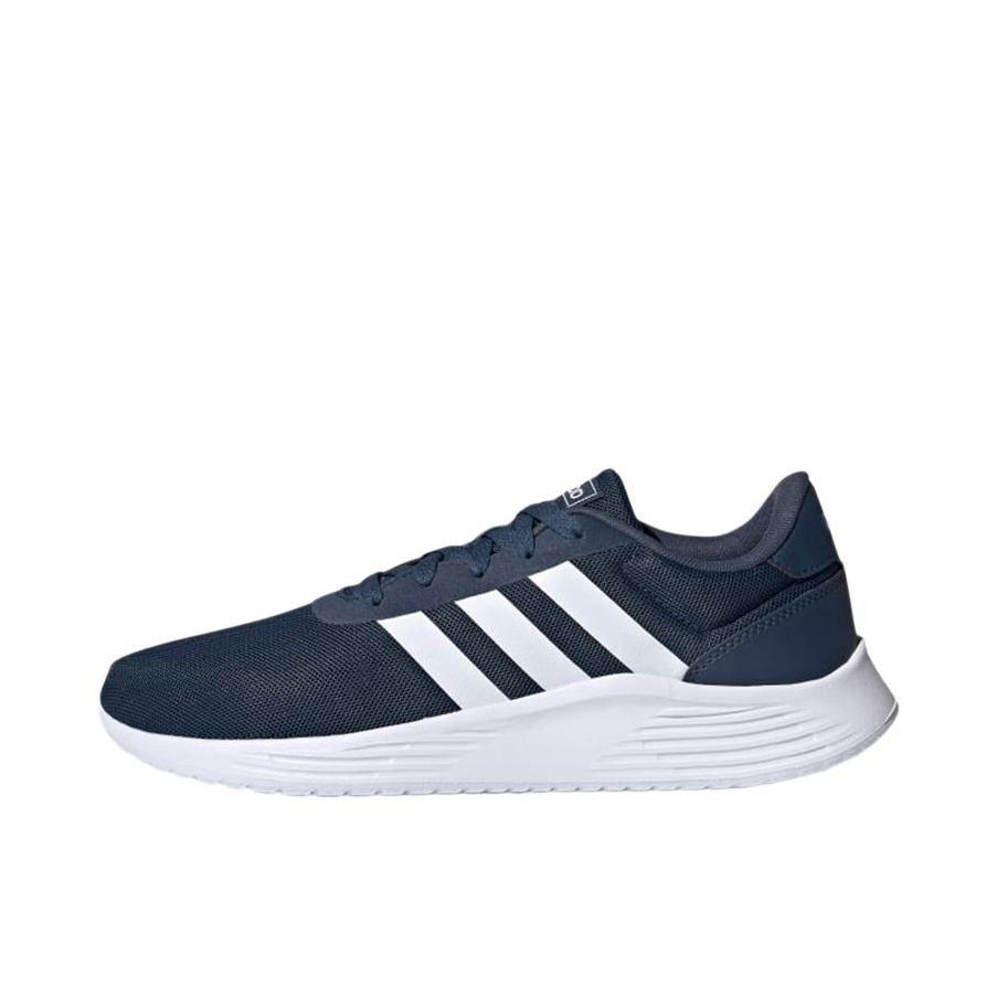推荐商品：adidas Lite Racer 2.0 跑鞋 防滑耐磨网面透气轻便轻运动缓震织物圆头 深蓝/白色