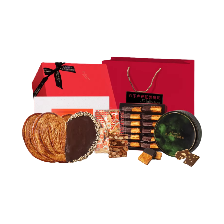 推荐商品：Jrlaboutique/乔尔卢布松美食坊 璀璨节日系列 615g 蝴蝶酥 礼盒装
