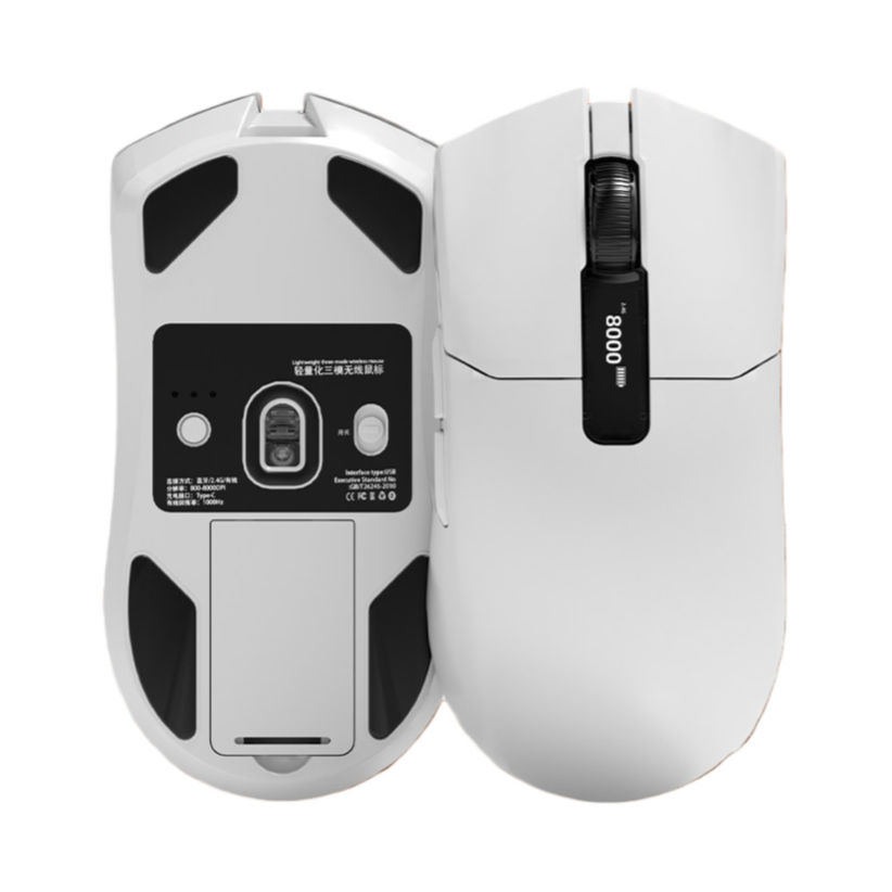 推荐商品：MOZHUA/膜爪 X8 三模鼠标 蓝牙+有线+无线2.4G连接 1000Hz回报率 电池可拆卸 智显EP屏