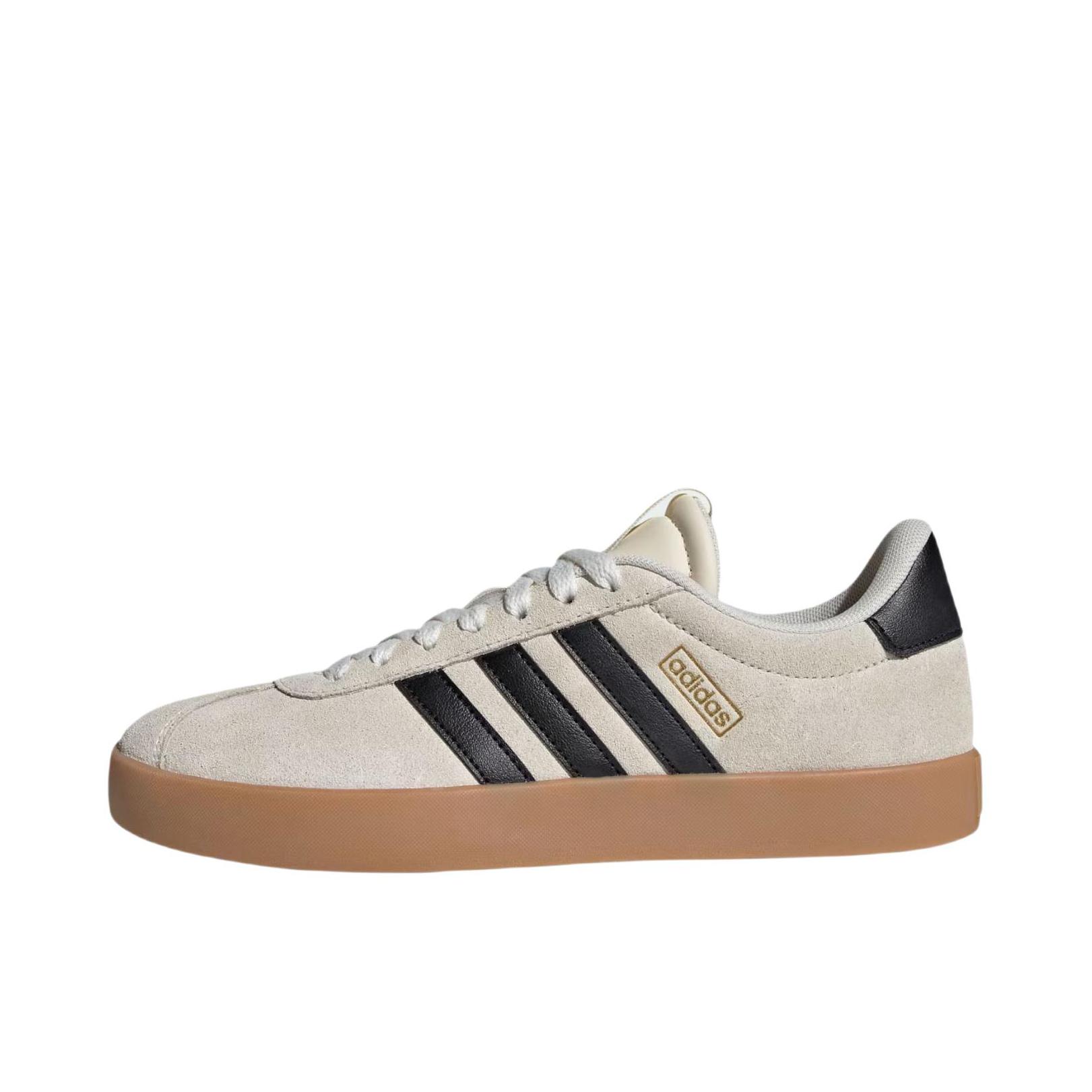 推荐商品：adidas VL Court 3.0 板鞋 T头鞋 德训鞋 舒适百搭防滑耐磨运动休闲贴合支撑圆头 米色/黑色