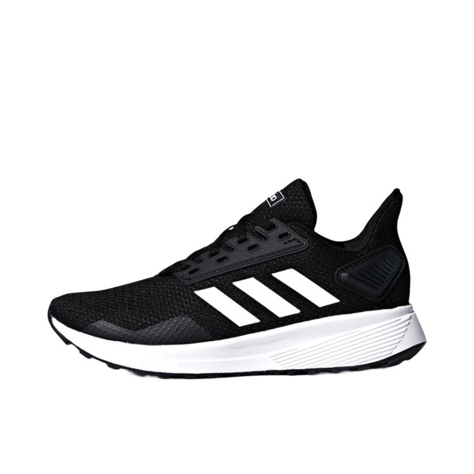 推荐商品：adidas Duramo 9 跑鞋 减震回弹防滑耐磨轻便透气网面休闲运动备赛训练 Black/White 黑色