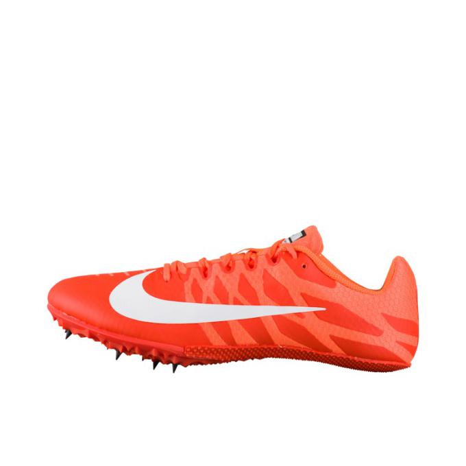 推荐商品：Nike zoom Rival S 9 跑鞋 专业田径竞速防滑耐磨舒适减震轻便合成革短跑包裹性支撑 Hyper Crimson/White/Atomic Orange 橘红/银