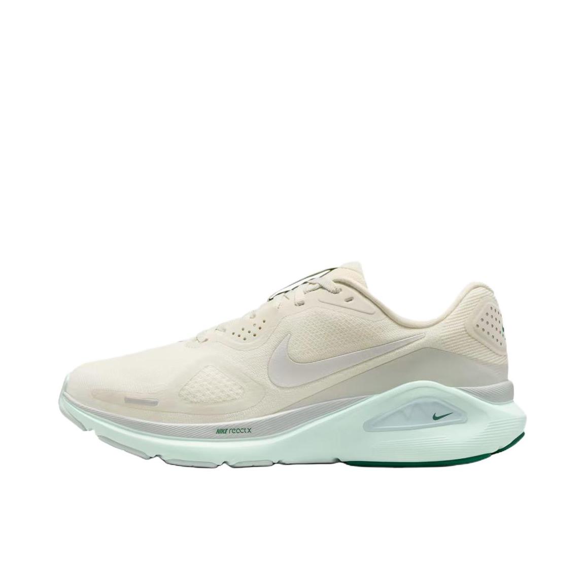 推荐商品：Nike Zoom Structure 26 跑鞋 百搭防滑回弹耐磨低帮泡绵贴合短跑 浅米色/绿色