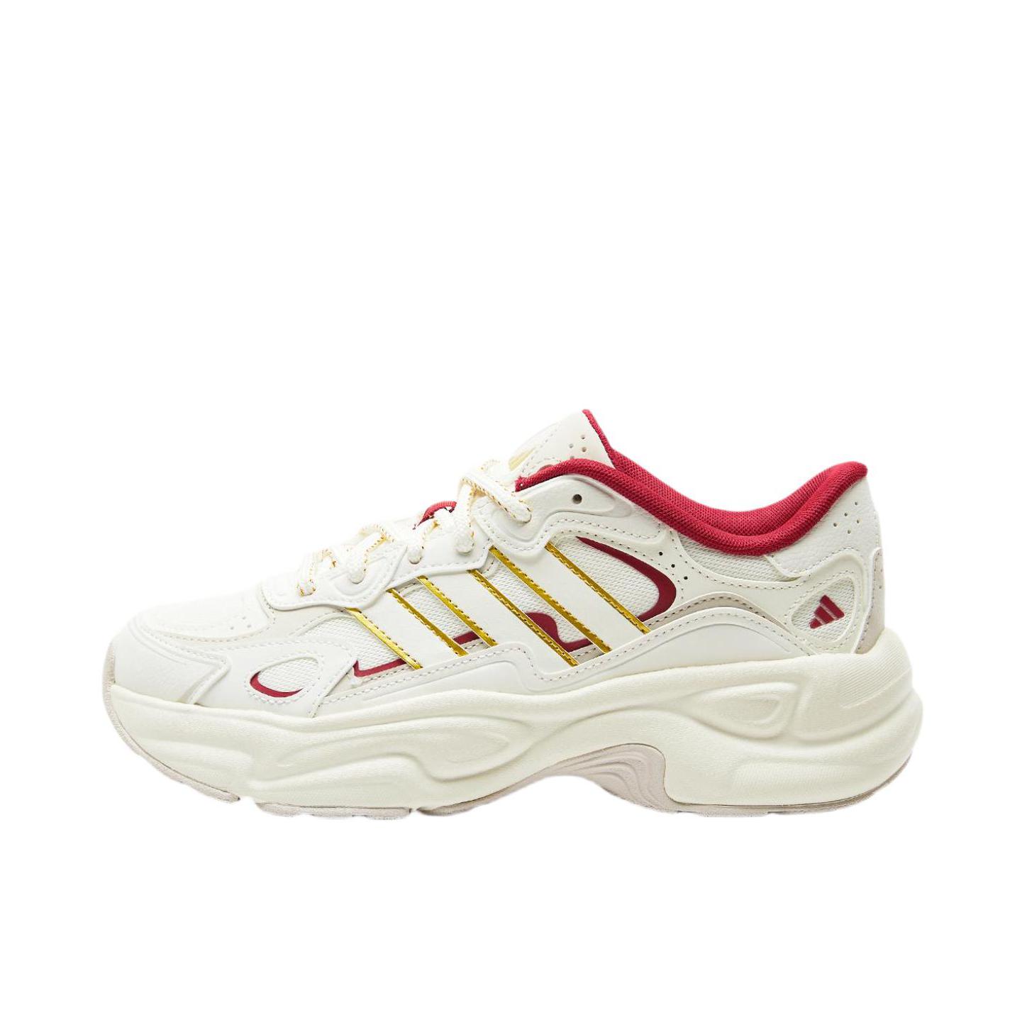 推荐商品：adidas FC JELWAVE 跑鞋 透气网面休闲运动减震 马年限定/白色/红色
