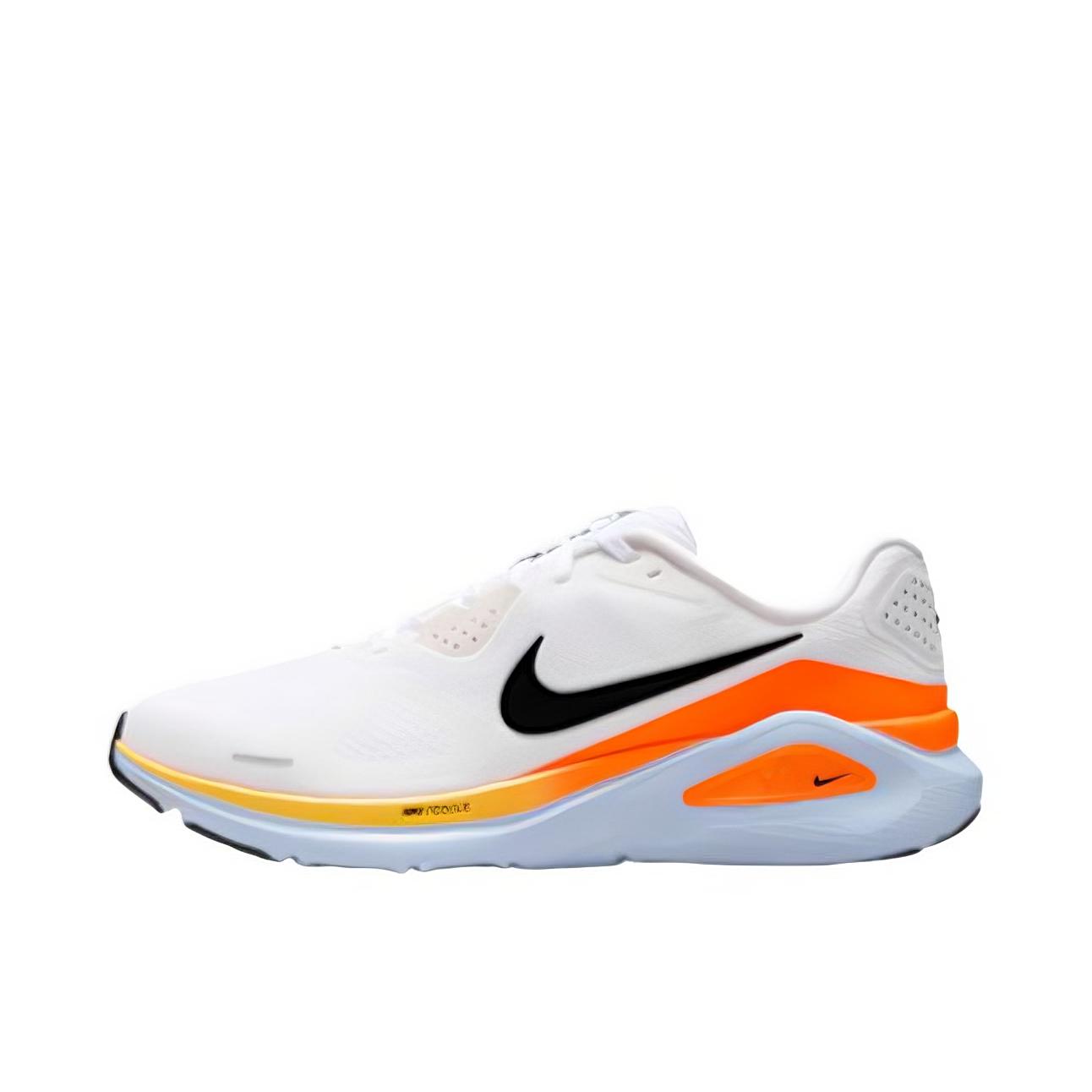 推荐商品：Nike Zoom Structure 26 跑鞋 百搭防滑回弹耐磨低帮泡绵贴合短跑 白色/氢蓝色/荷兰橙/黑色