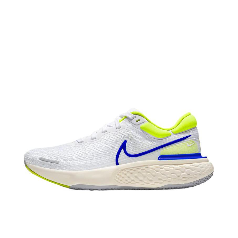 推荐商品：Nike ZoomX Invincible Run 跑鞋 缓震轻便防滑耐磨网面透气织物碳板运动回弹 白色/兰色/黄色