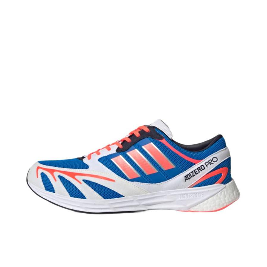推荐商品：adidas Adizero Pro V1 Dna 跑鞋 减震防滑耐磨透气休闲缓震 蓝色/白色/橘色