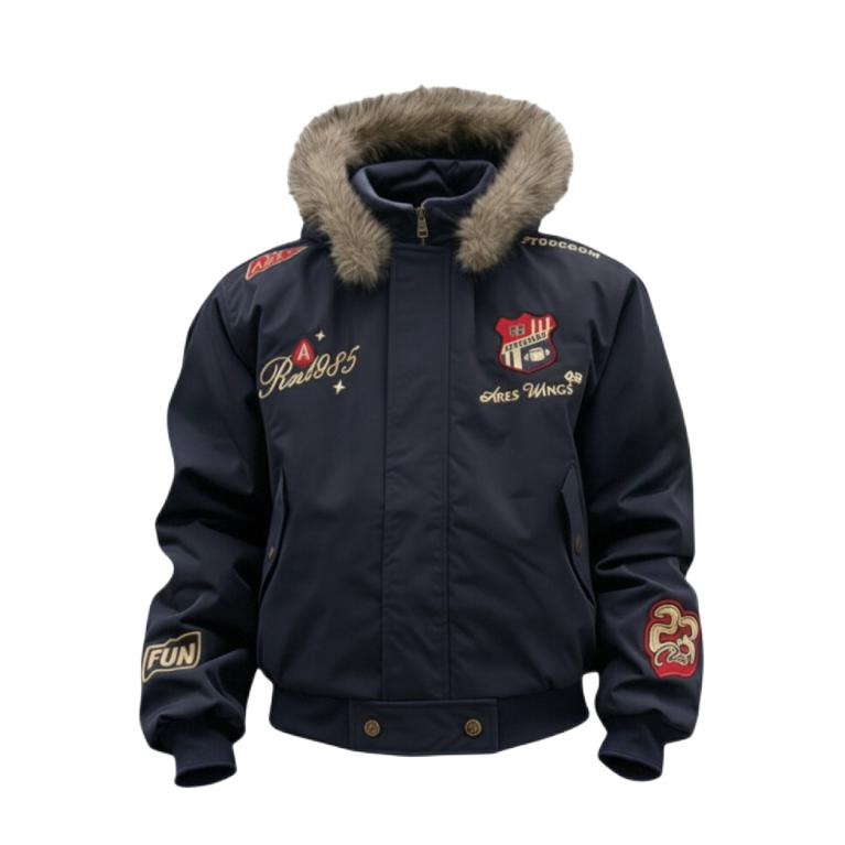 推荐商品：FFOMKE 可拆卸两穿解构毛领长袖棉服 NZ-FFQYMF50JK45 藏青