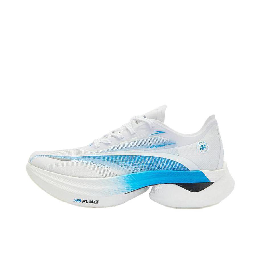 推荐商品：361度 飞飚1.5 跑鞋 马拉松碳板舒适减震防滑耐磨网面透气轻便竞速训练体考体测 鸳鸯款/白色/蓝色